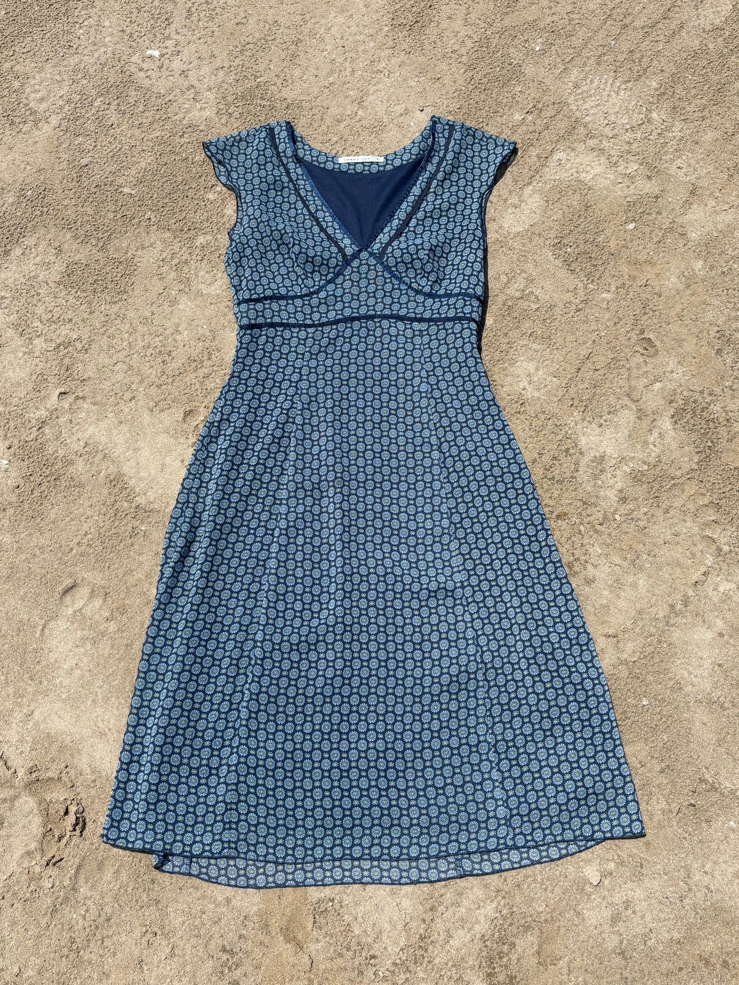 Blue Midi Print Dress Size 3