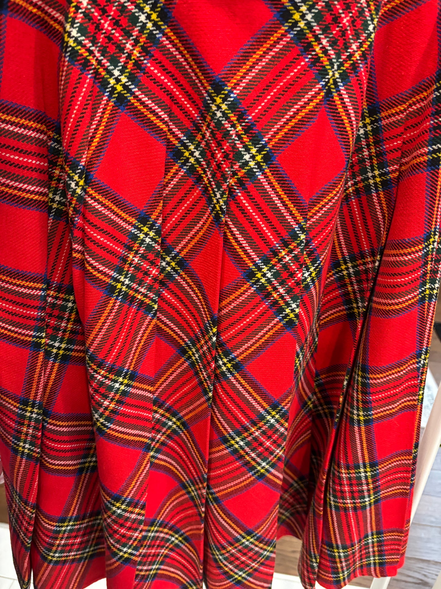 Vintage Pleated Plaid Midi Skirt Size 0