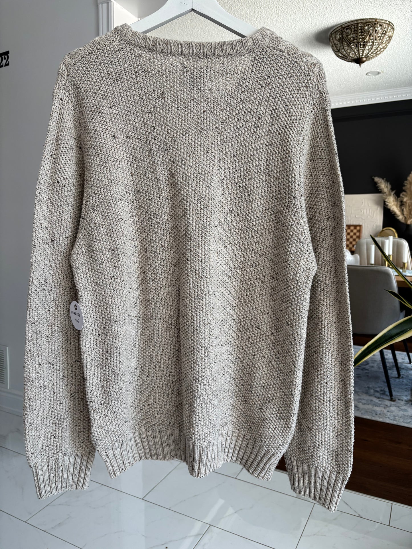 Oatmeal Coloured Knit Sweater Size L