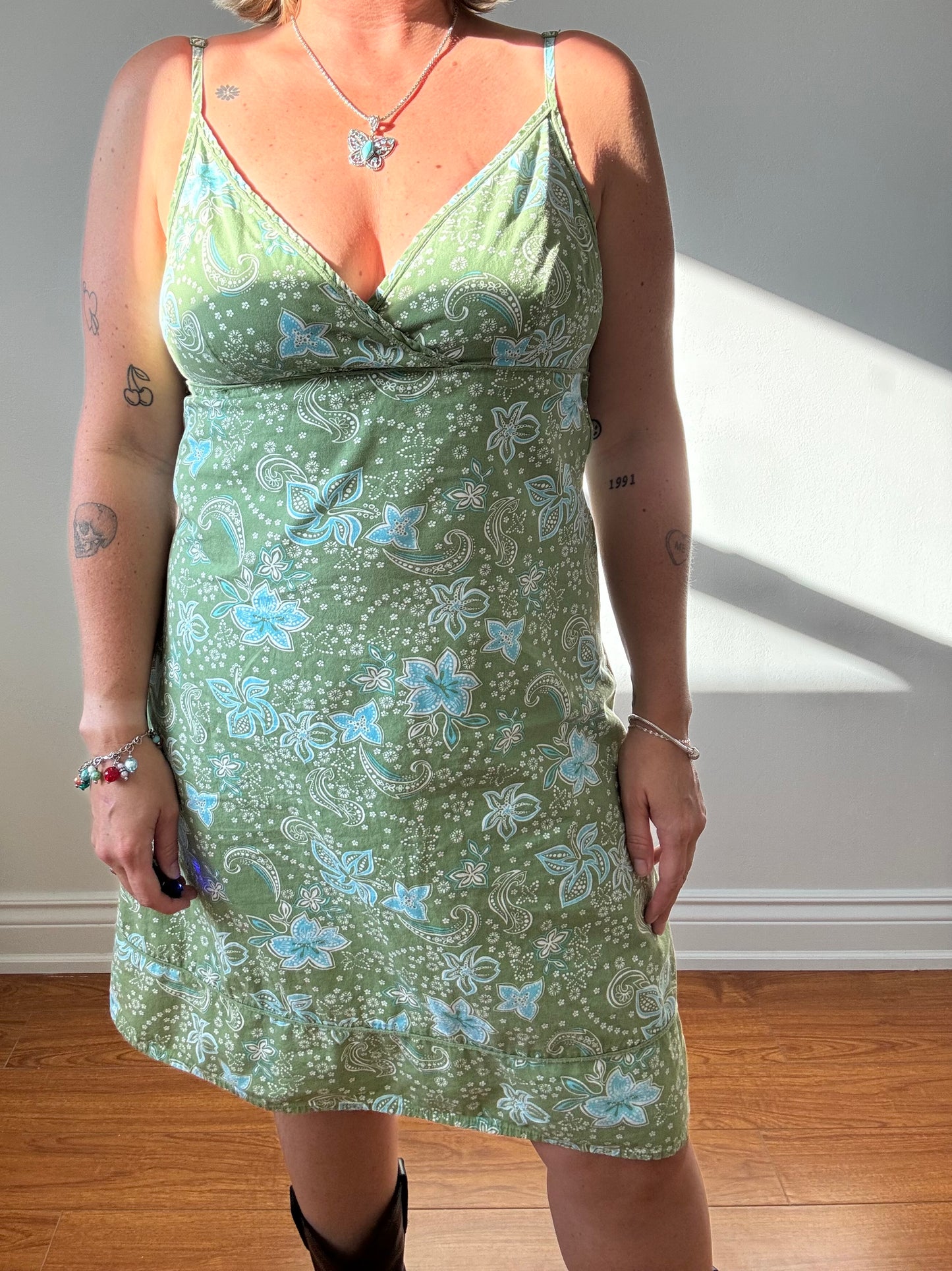 LOGG Green & Blue Paisley Midi Dress