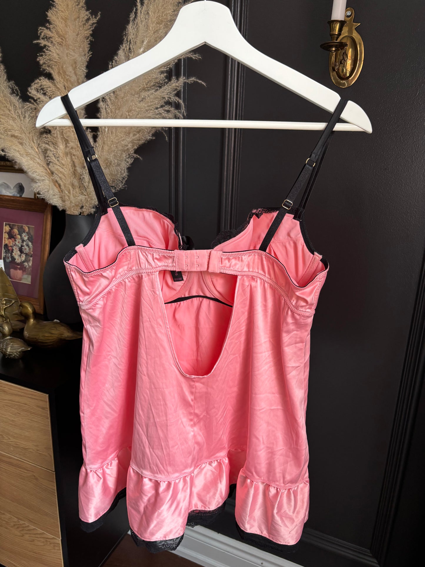 Peach Satin Babydoll Size XL