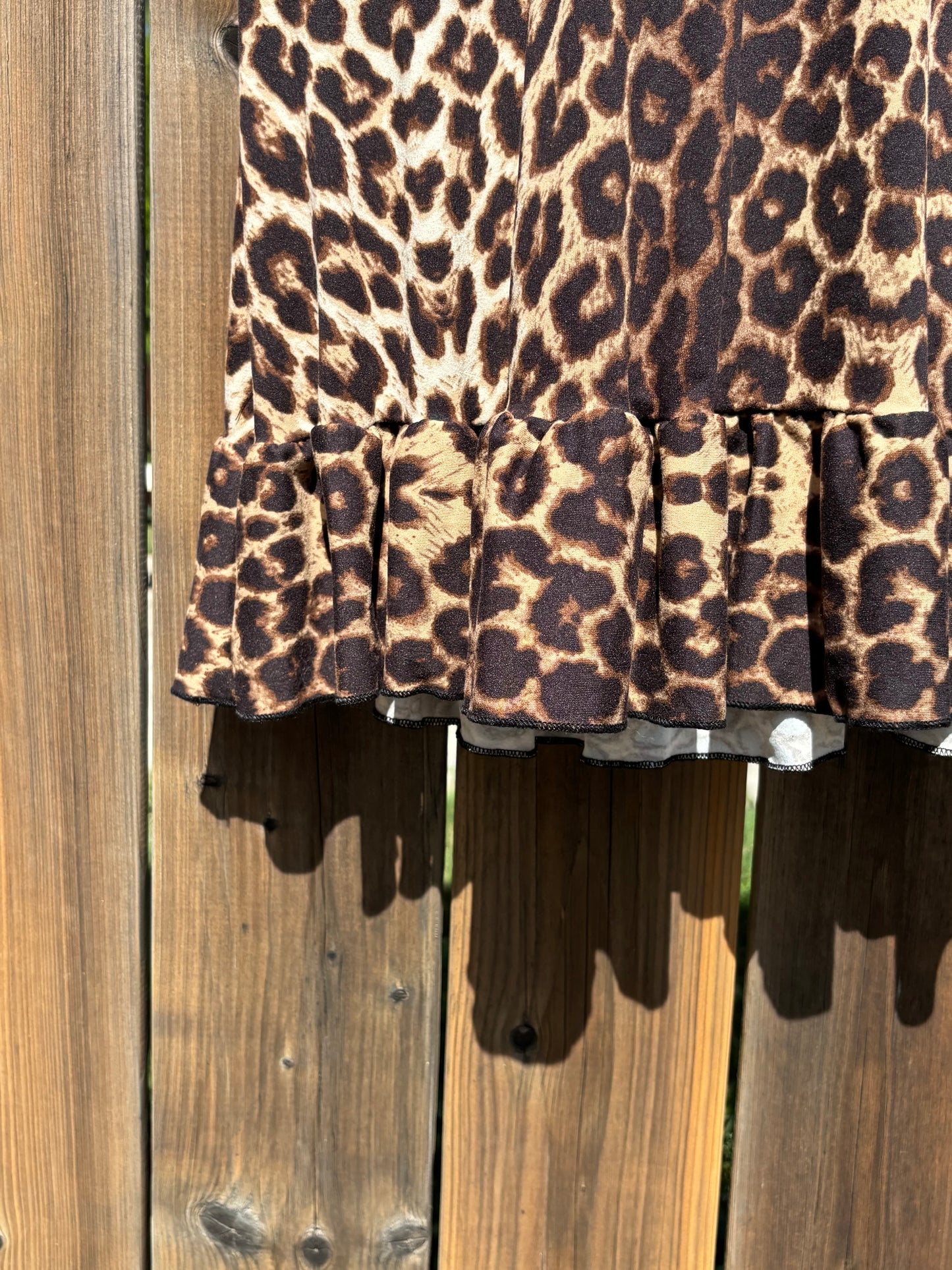 Lace Trimmed Leopard Dress Size Medium