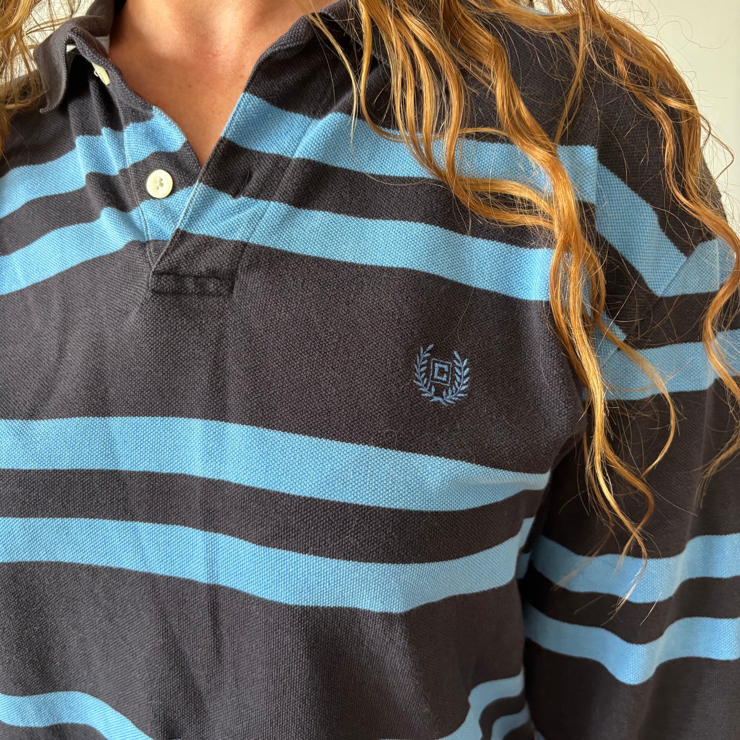 Chaps Blue Striped Rugby Shirt