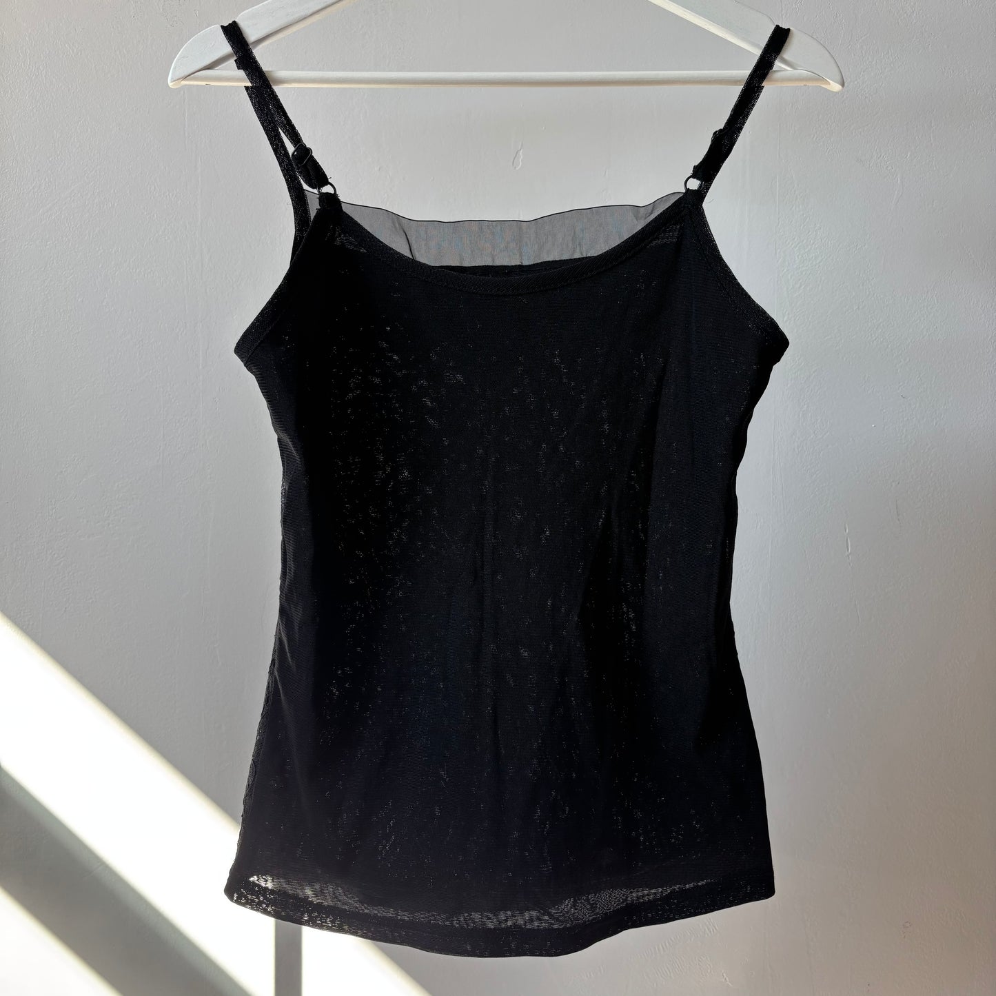 Black Semi-sheer Floral Beaded Tank