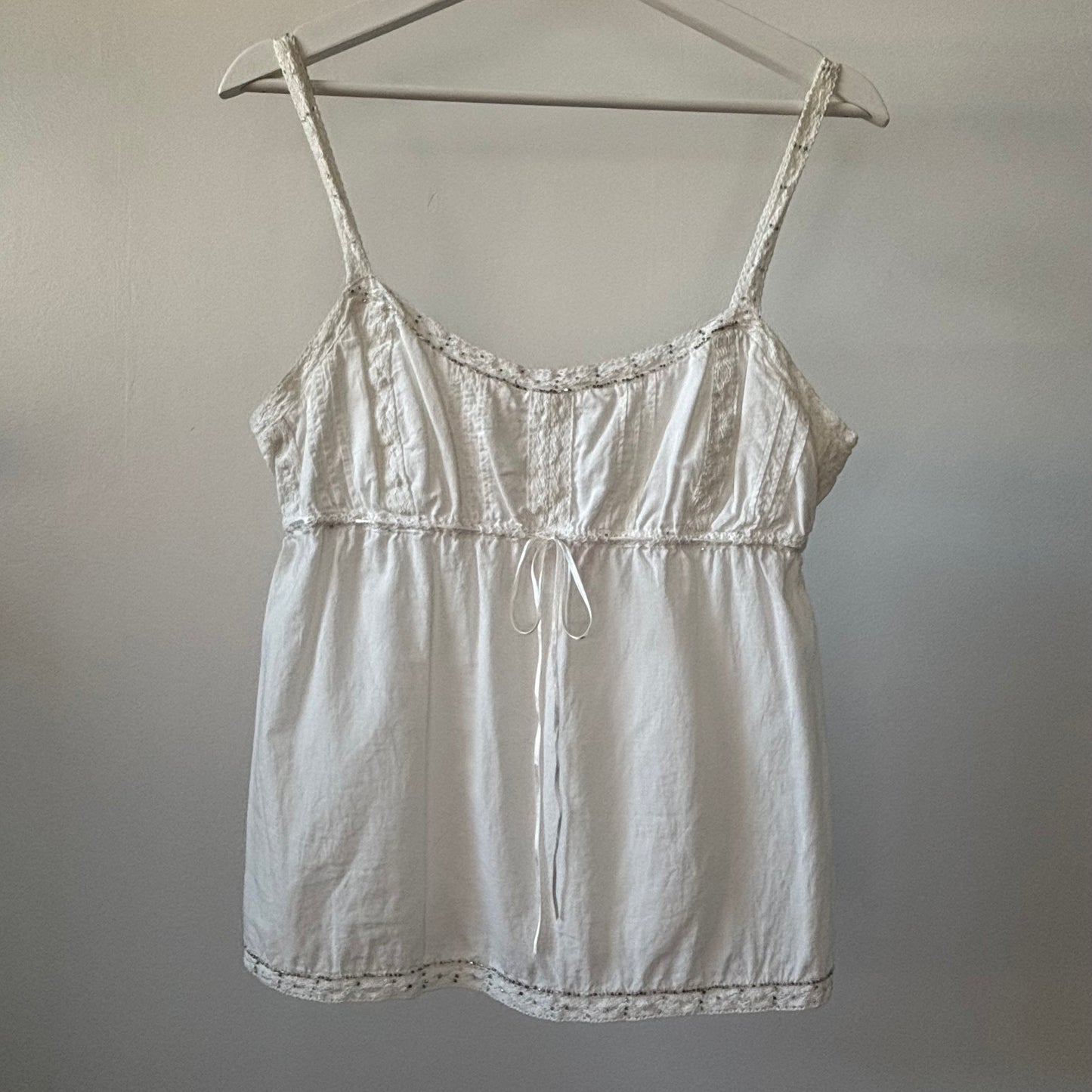 American Eagle White Boho Tank