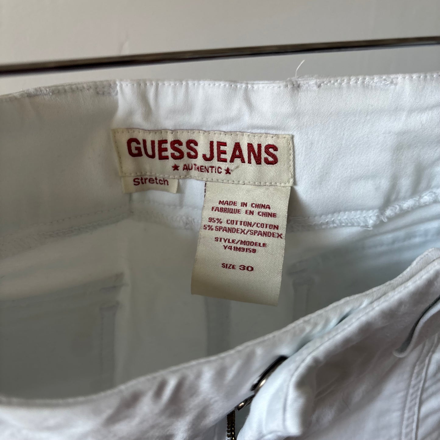 White Vintage Guess Low Rise Bootcut Pants