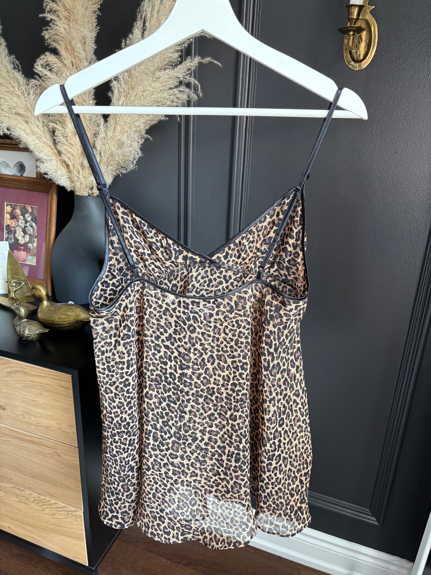 Vintage Sheer Leopard Babydoll Size M