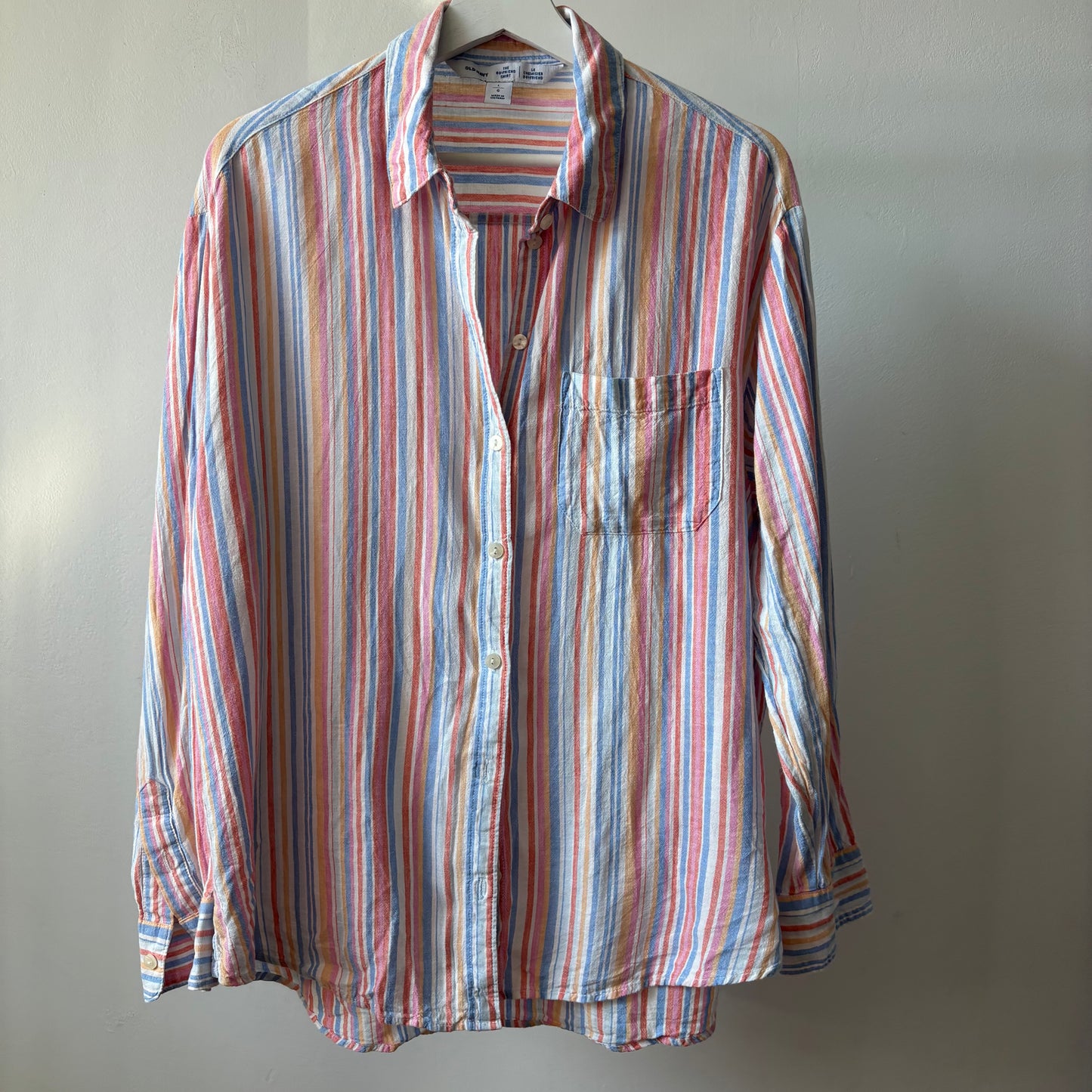 Striped Linen Blend Button Down