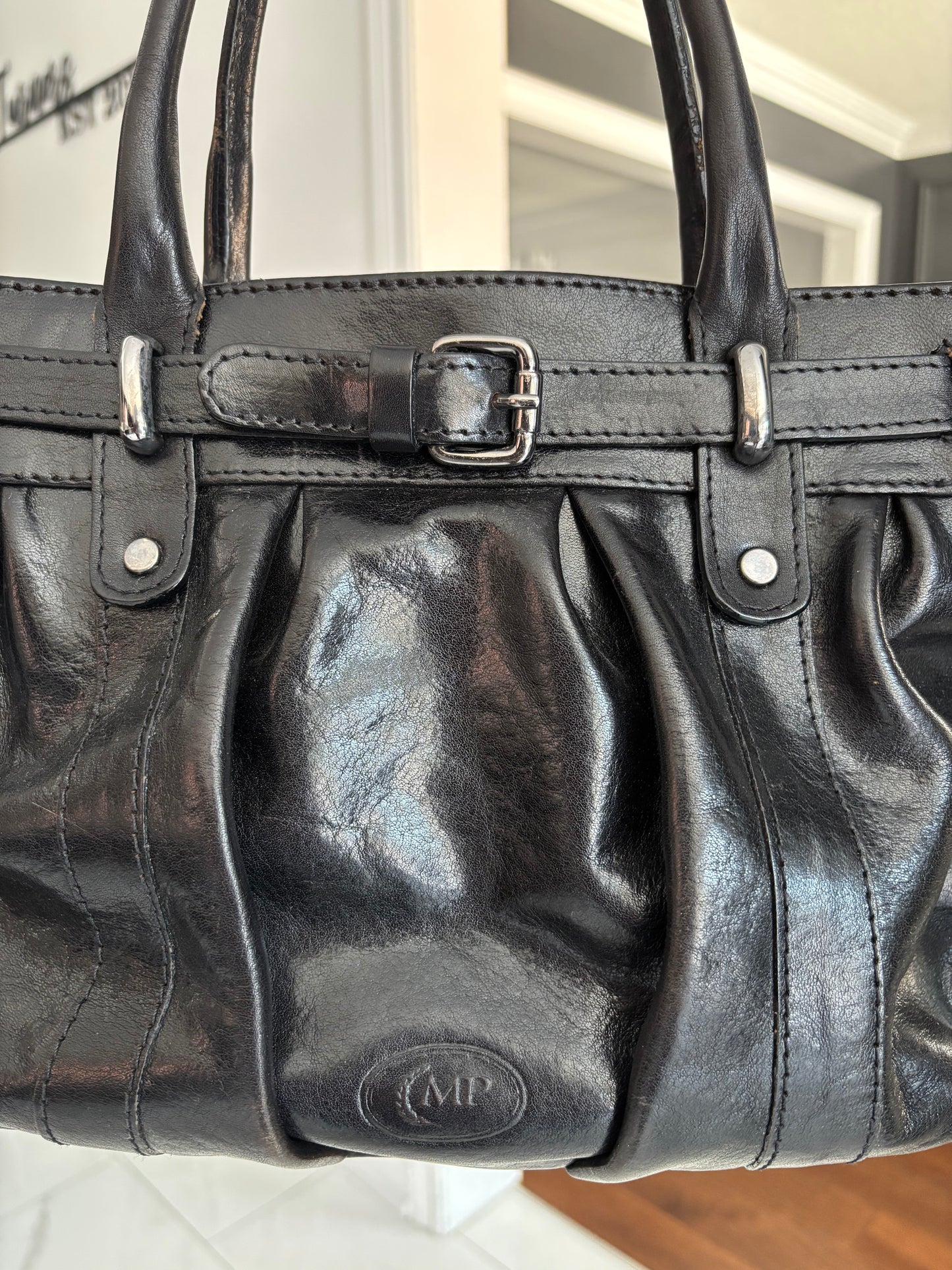 Black Italian Leather Handbag
