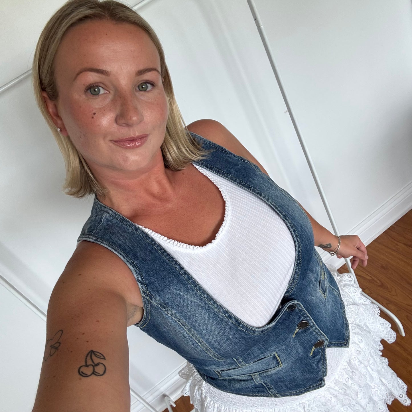 EDC Cropped Denim Vest Size Medium