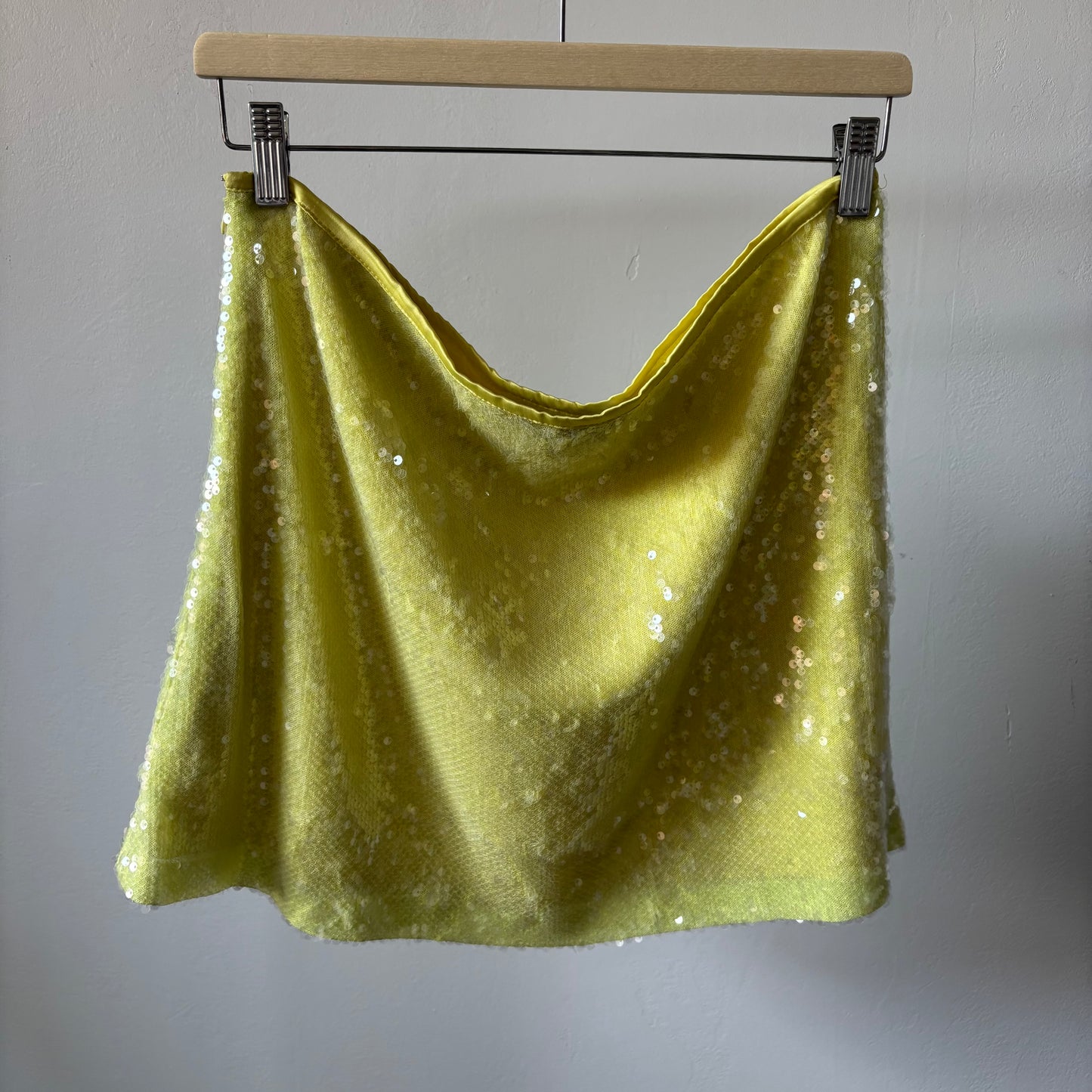 Yellow Zara Sequin Mini Skirt
