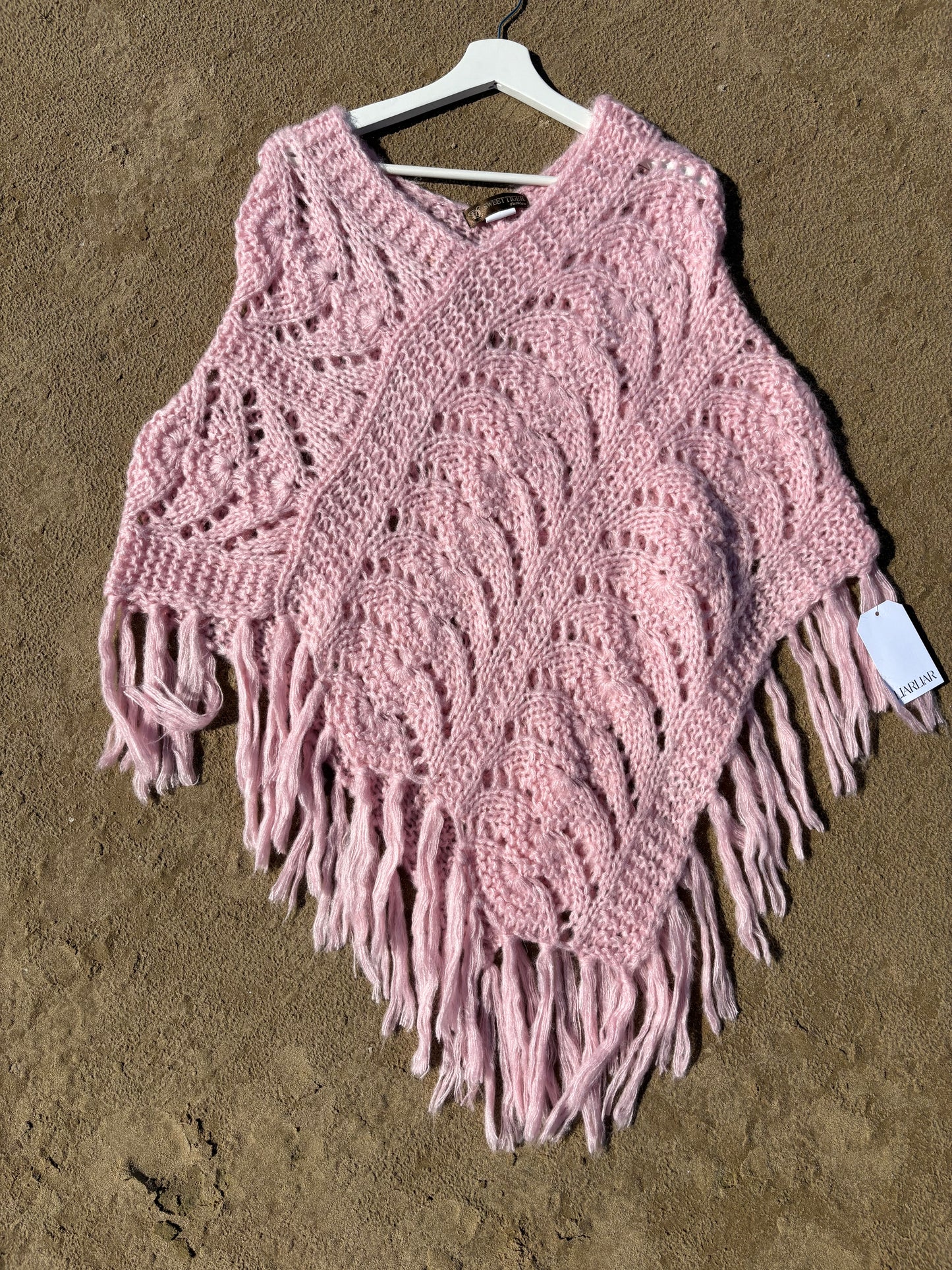 Vintage Pink Knit Cape