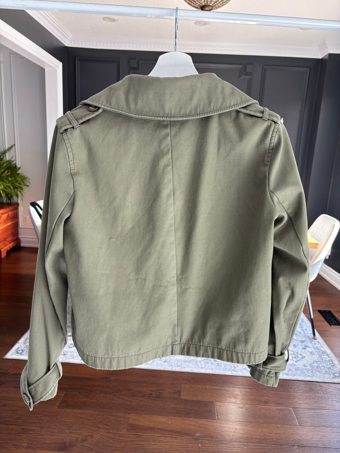 Khaki Green Cropped Jacket Size L