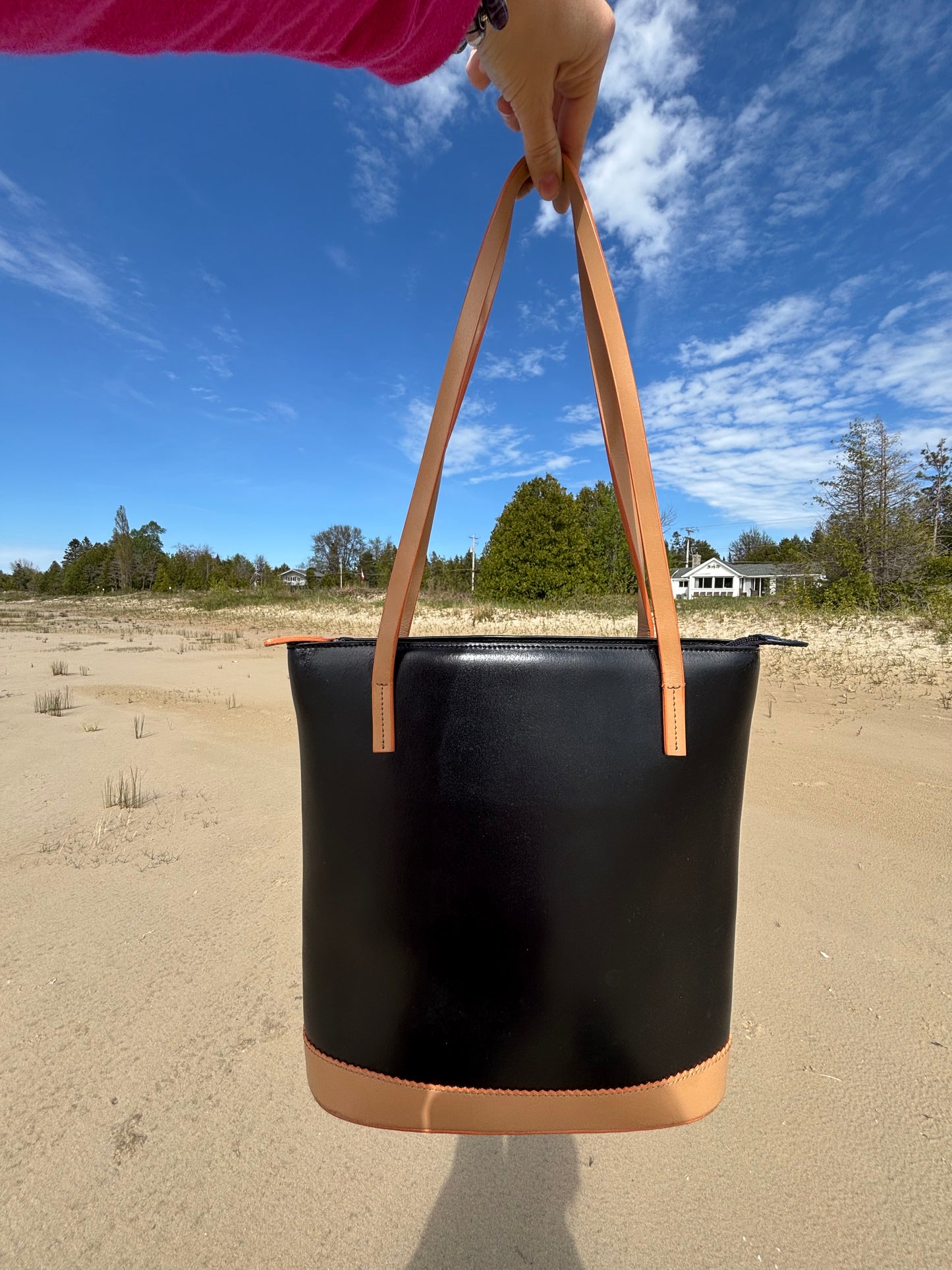Black & Tan Leather Shoulder Bag