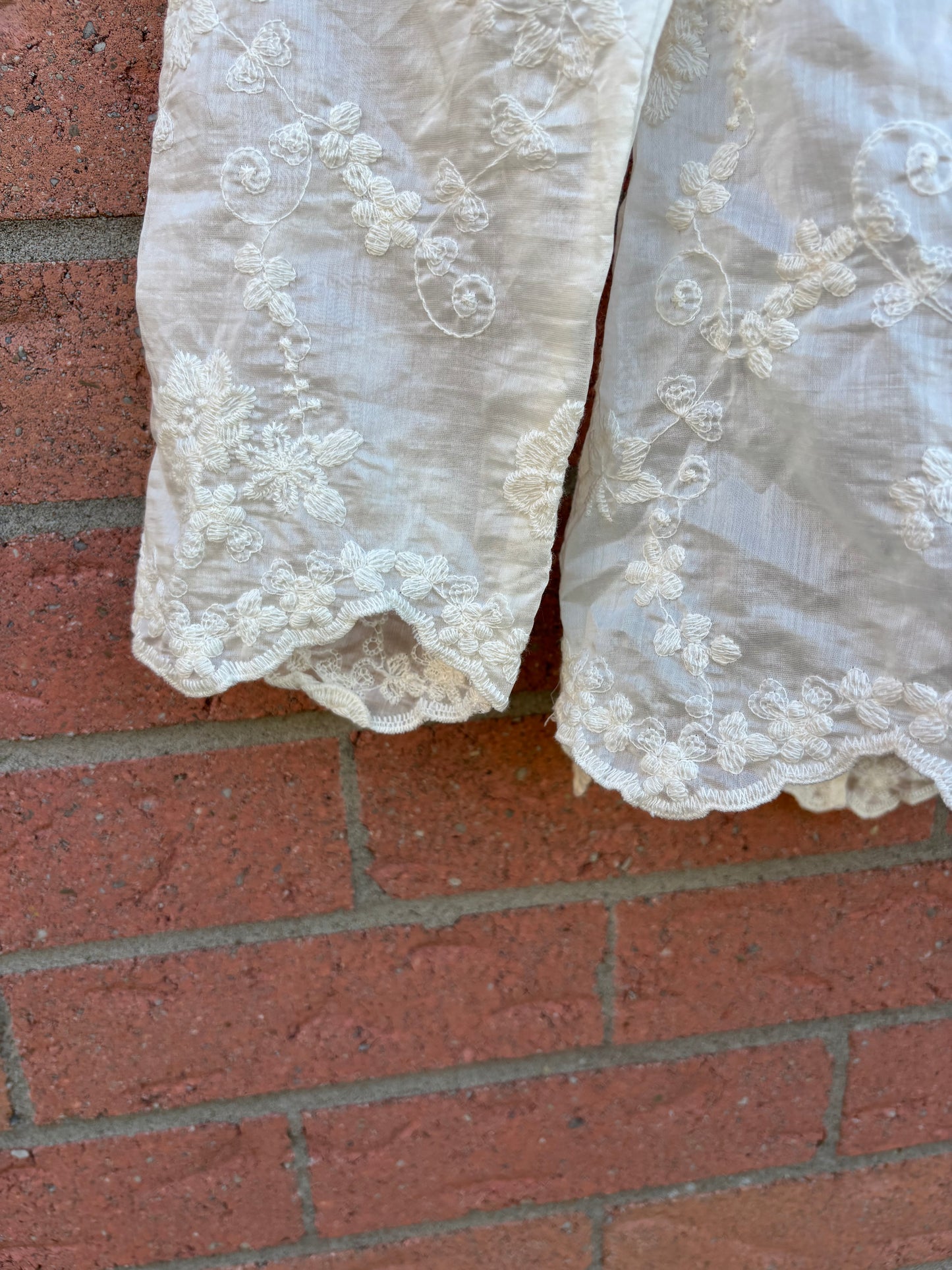 White Lace Tie Blouse