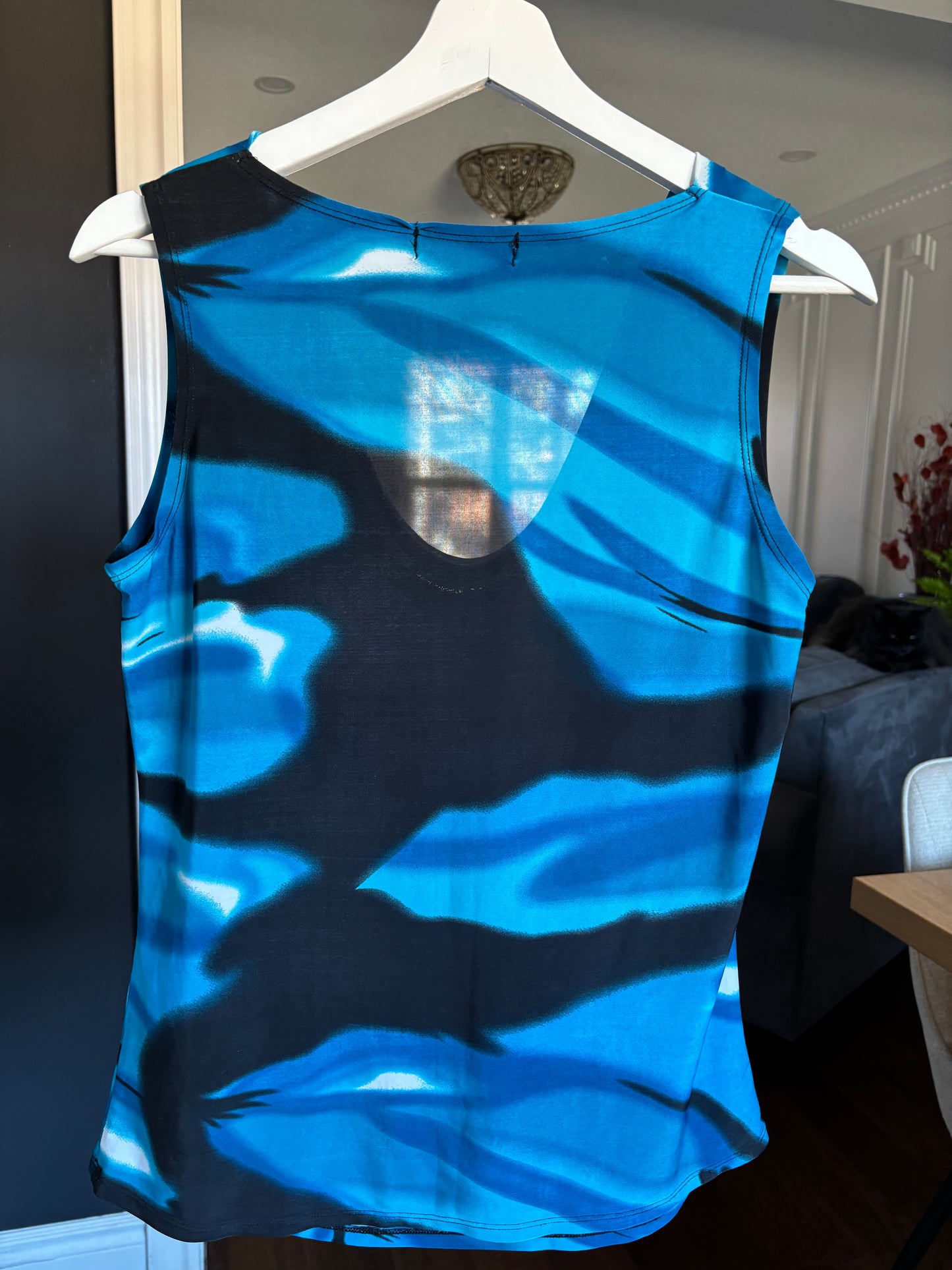 Blue 90's Cowl Neck Tank Size L