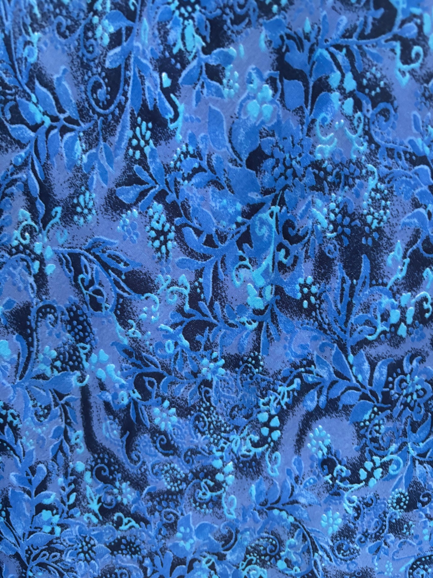 Vintage Dynamite Blue Patterned Midi Skirt Size M