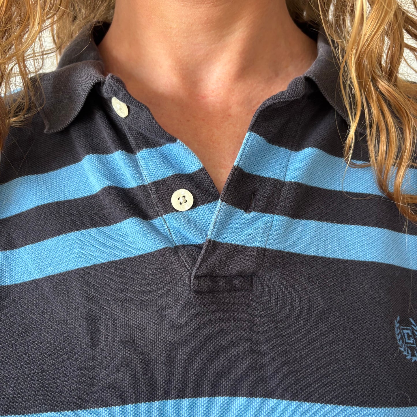 Chaps Blue Striped Rugby Shirt