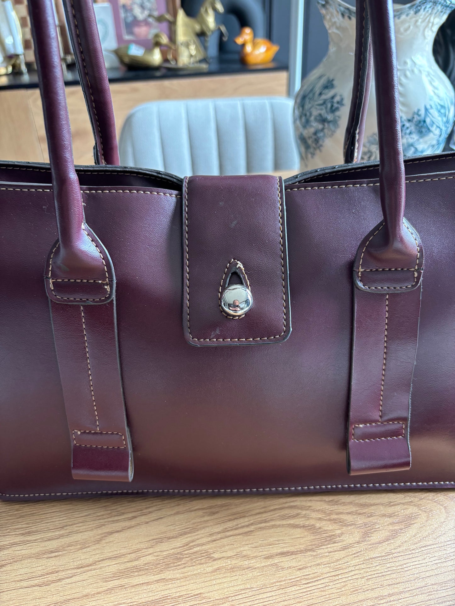 Vintage Burgundy Shoulder Bag