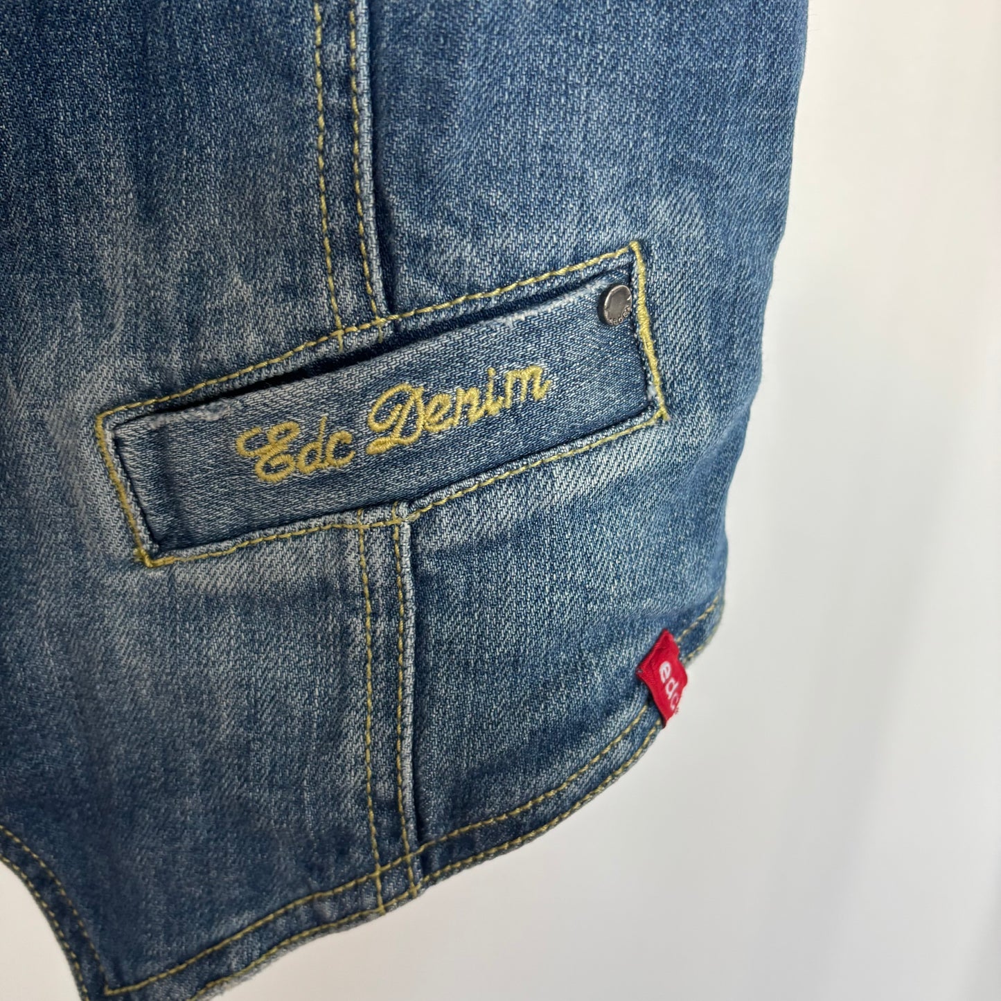 EDC Cropped Denim Vest Size Medium