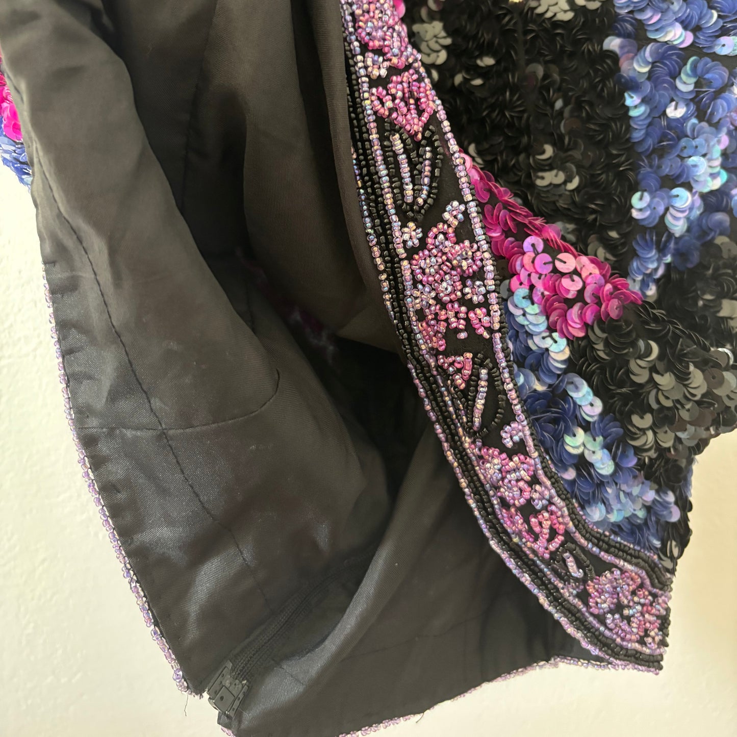 Sequin Beaded Cropped Halter Top