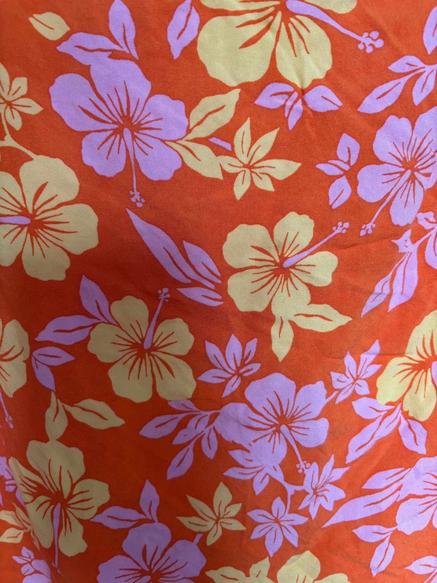 Orange Hibiscus Wrap Tie Skirt Size 12