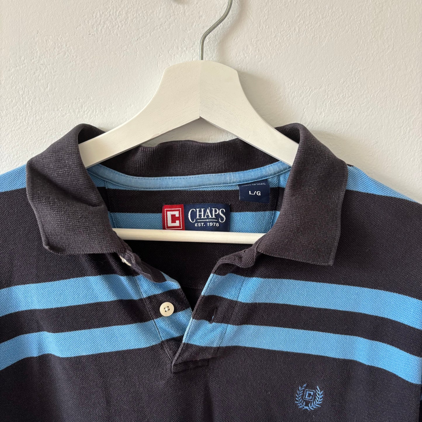 Chaps Blue Striped Rugby Shirt
