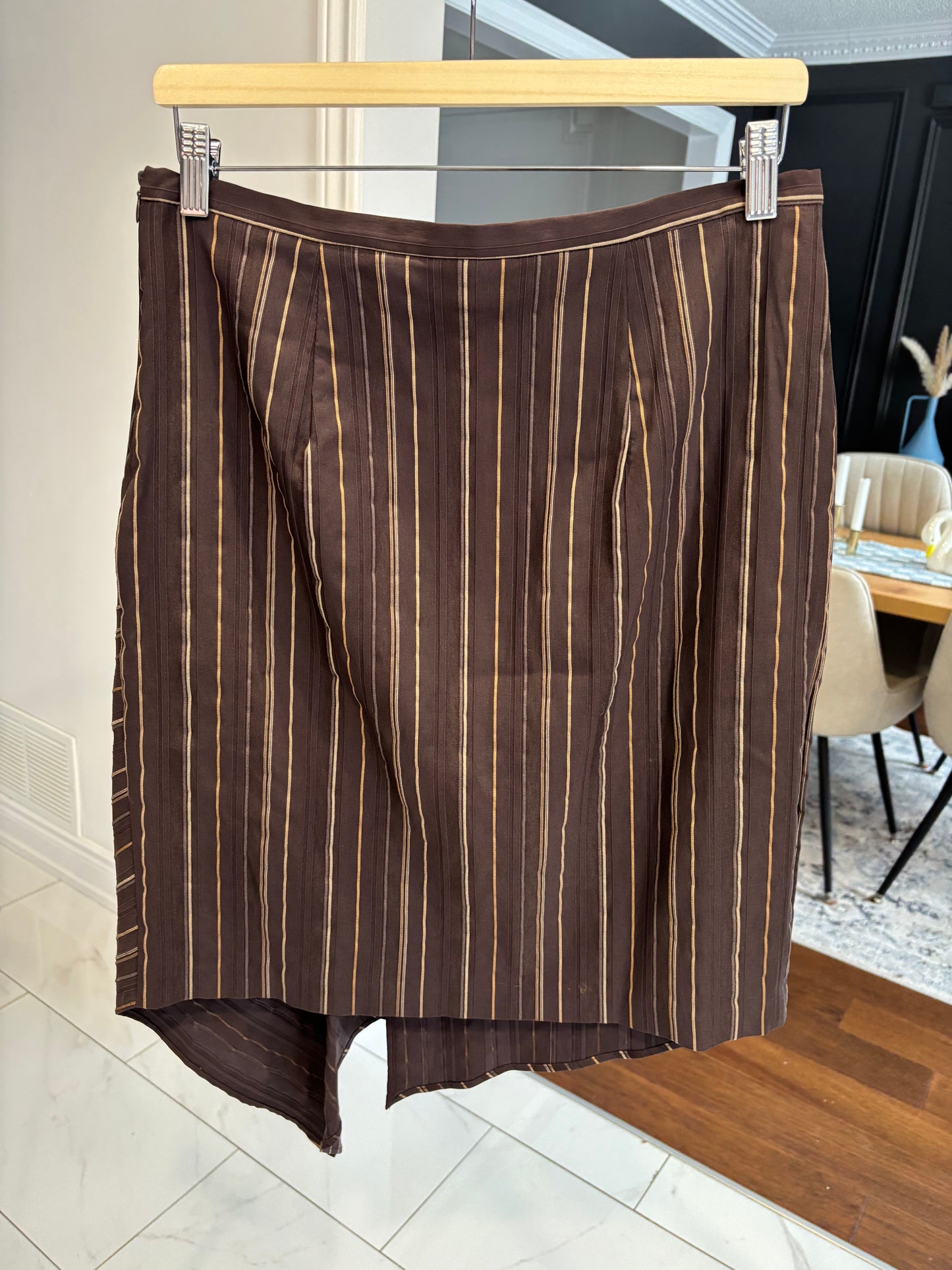Brown Asymmetrical Zipper Skirt Size 10