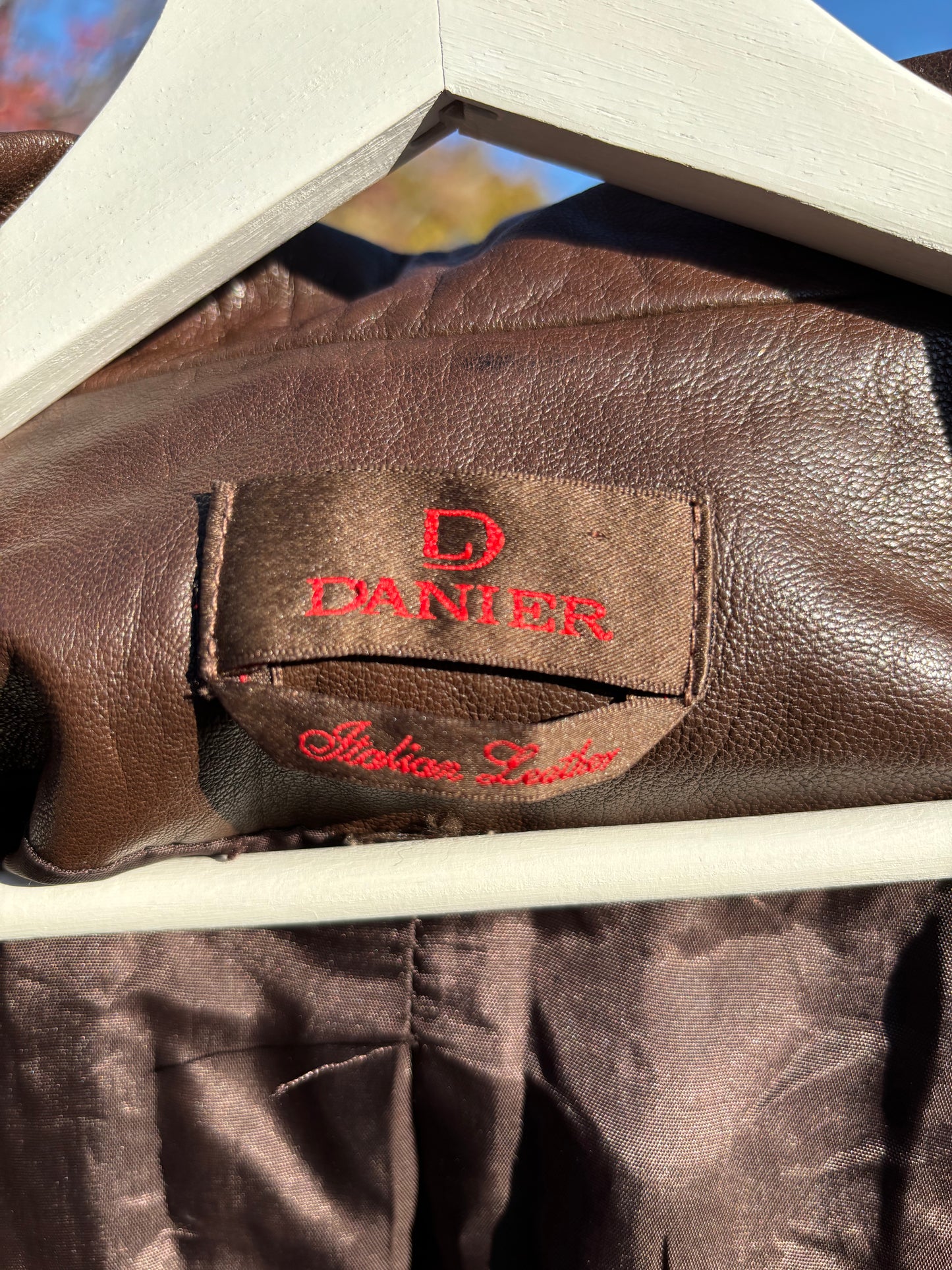 Danier Chocolate Brown Racer Jacket Fits L