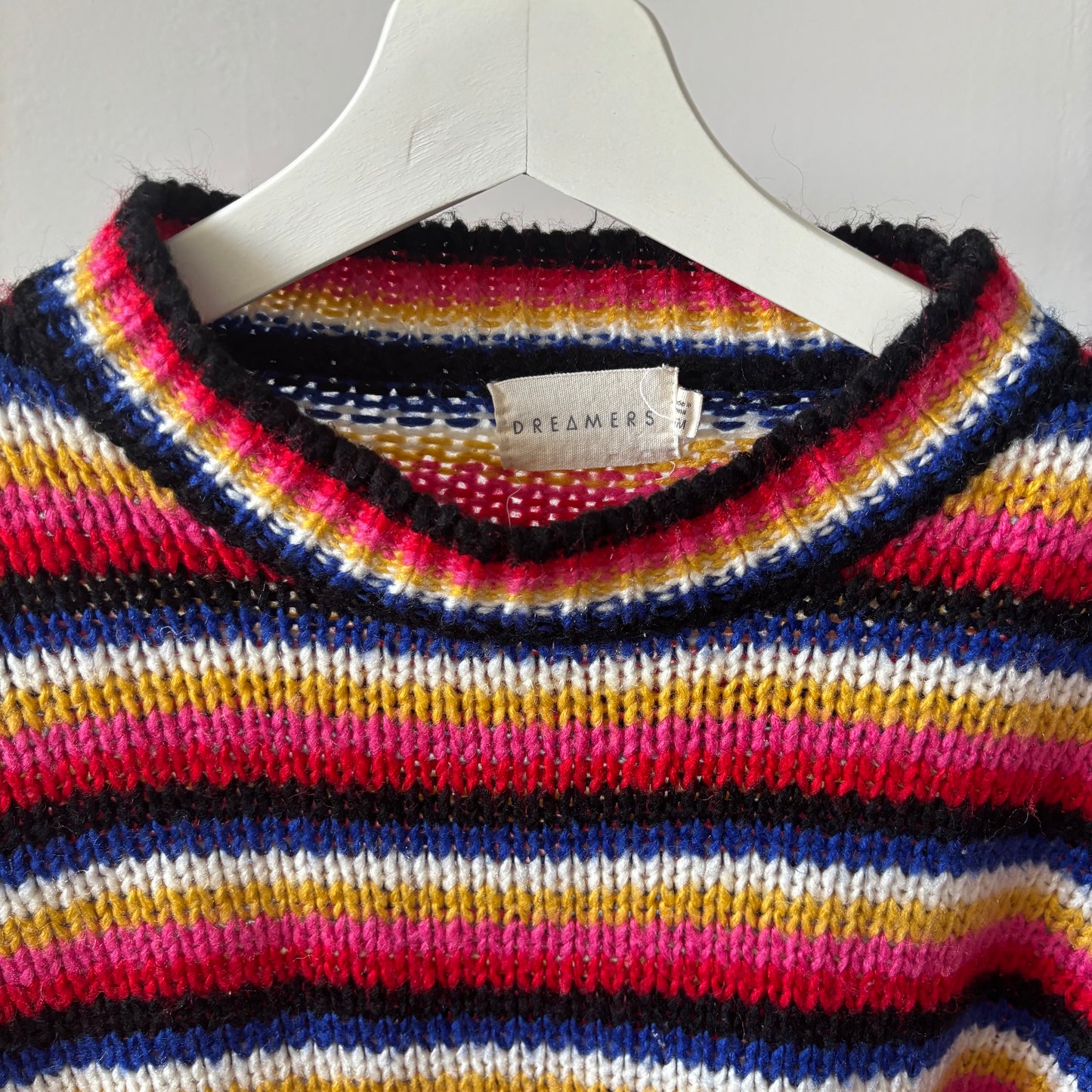 Short Colourful Striped Knit Sweater