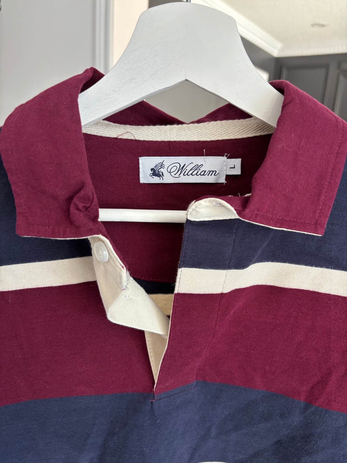 William Striped Rugby Shirt Size L