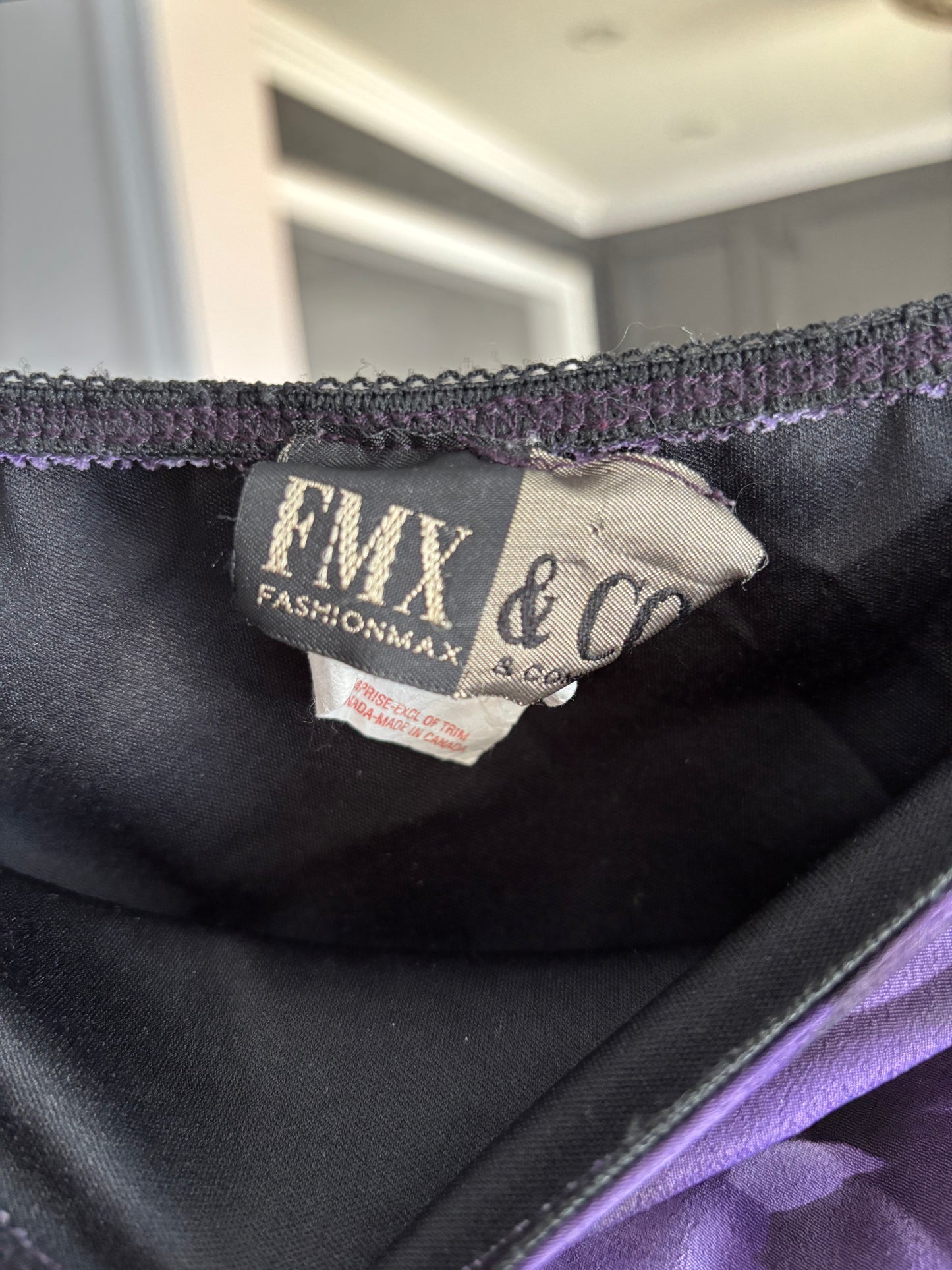 Purple Asymmetrical Floral Midi Skirt Size XL