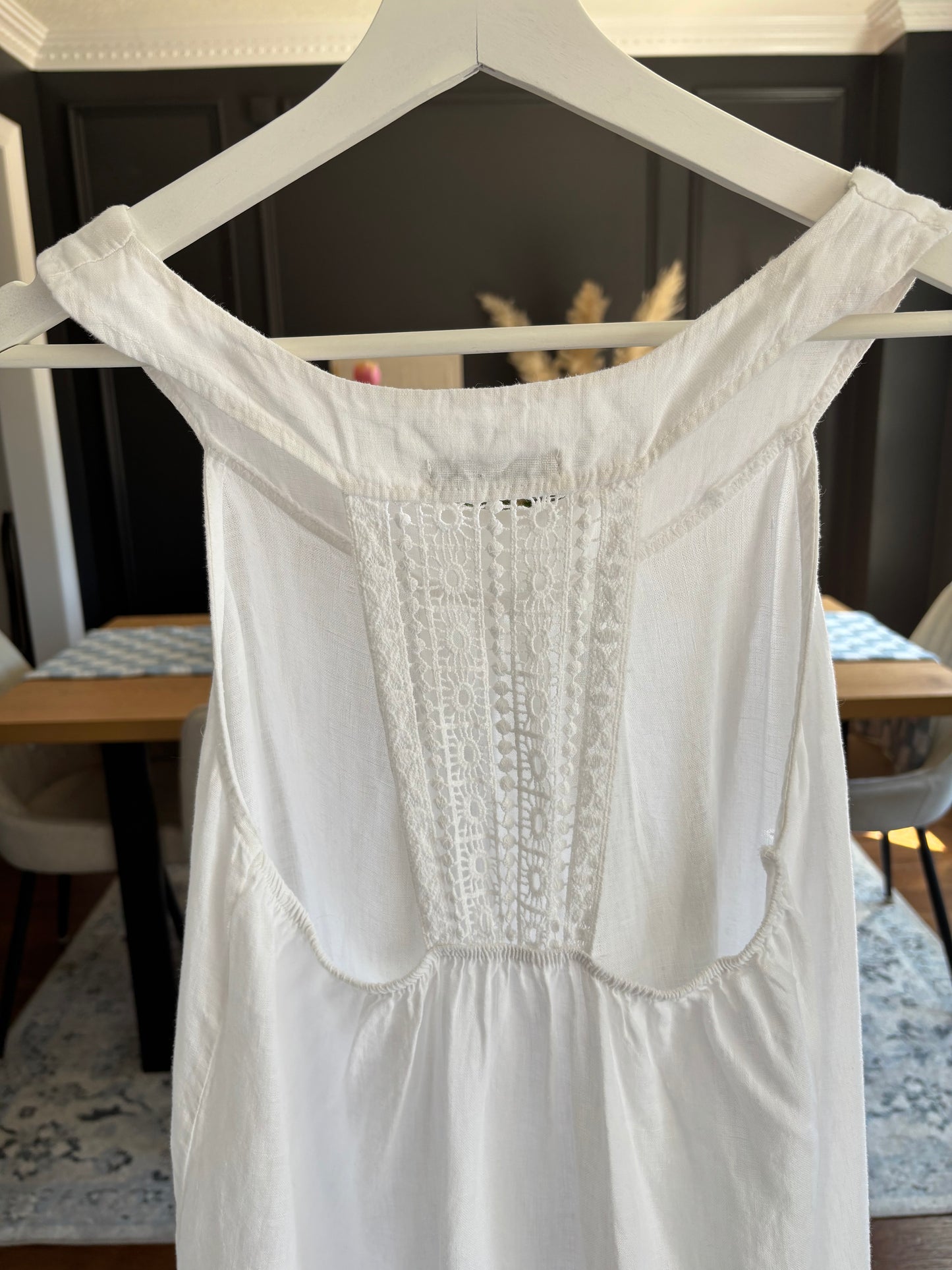Made In Italy 100% Linen White Dress Size S
