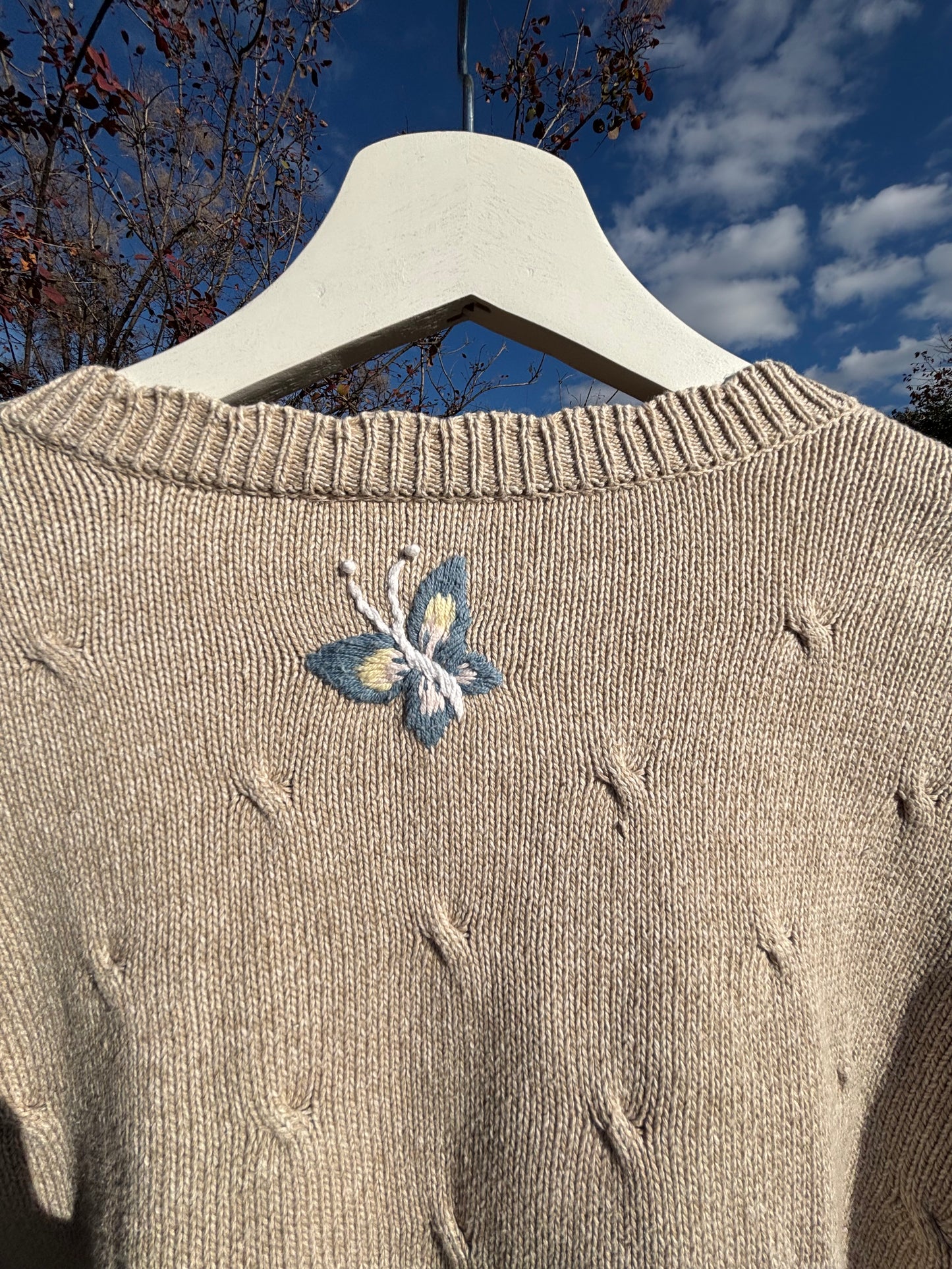 Embroidered Garden Knit Cardigan Fits M