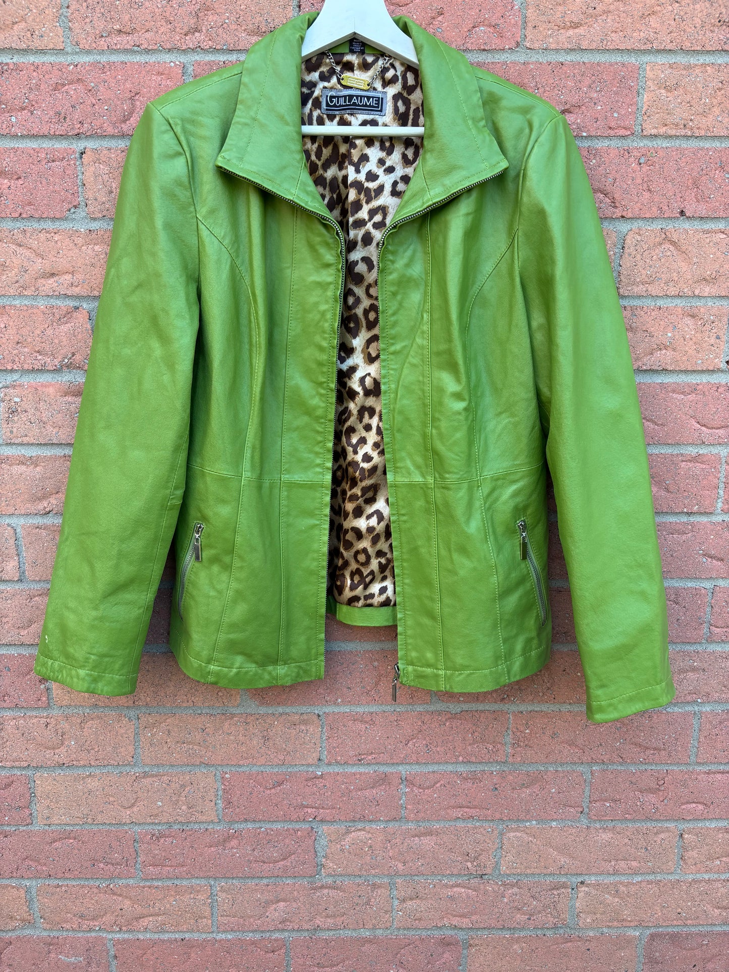 Green Genuine Leather Jacket Size Medium