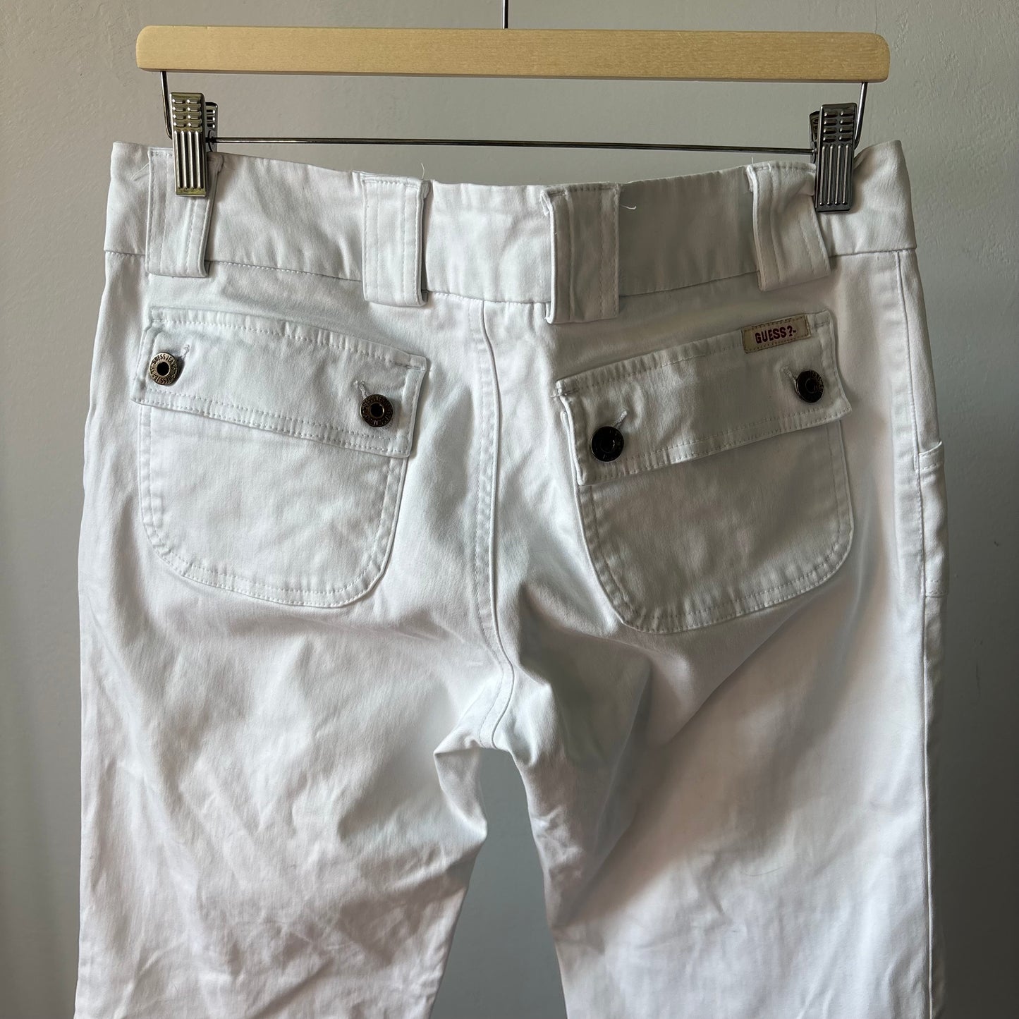 White Vintage Guess Low Rise Bootcut Pants