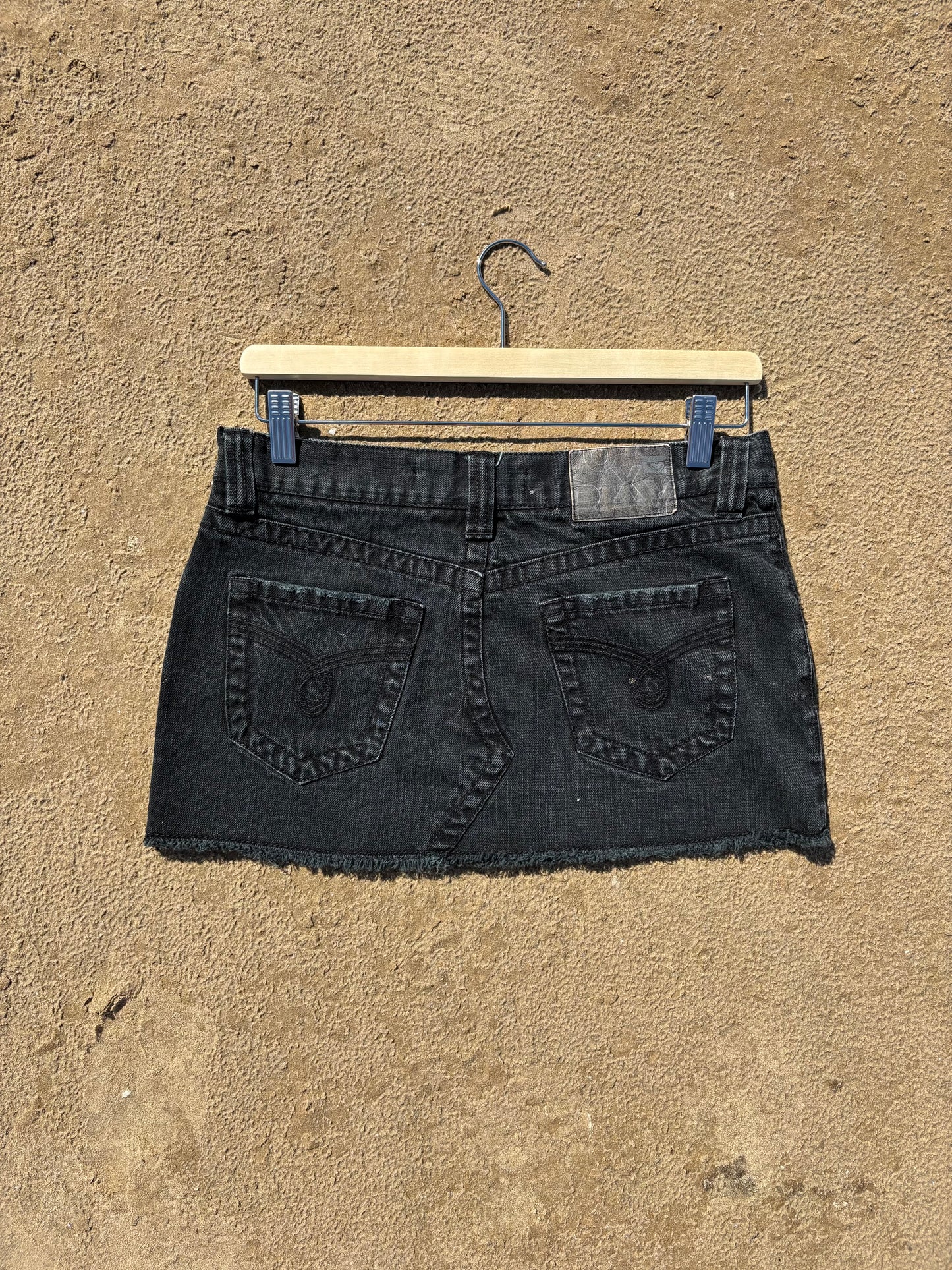 Black Denim Roxy Micro Mini Skirt