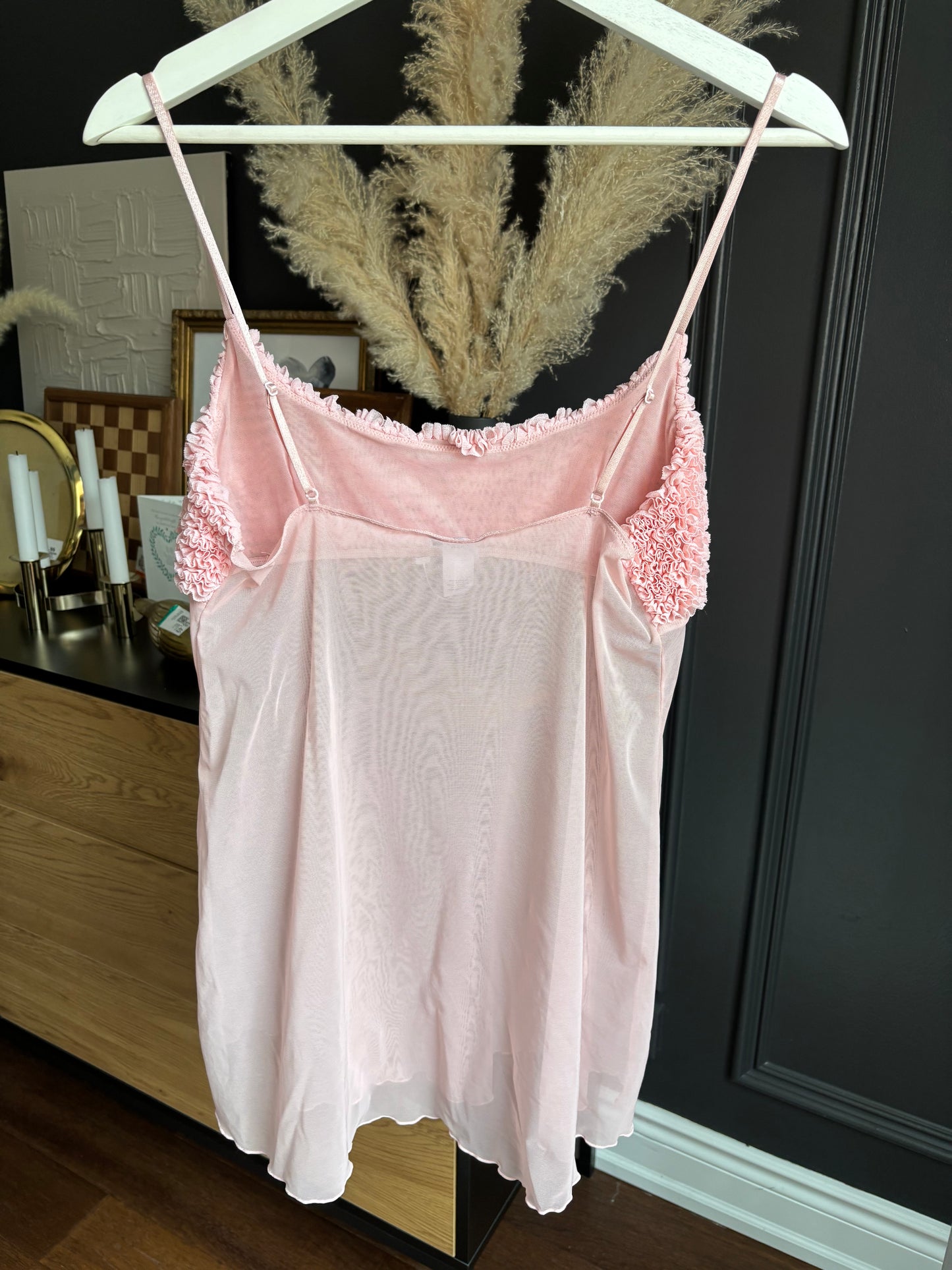 Frilly Sheer Peach Babydoll Size L