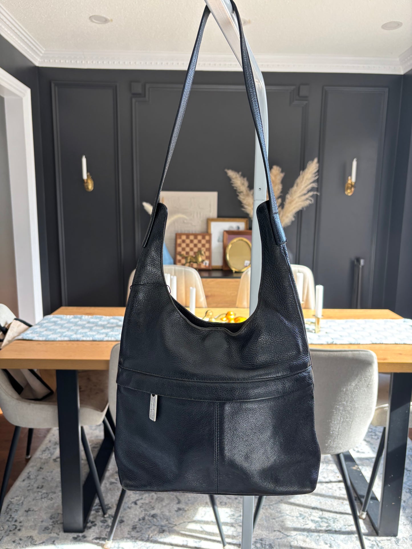 Black Leather Kenneth Cole Shoulder Bag