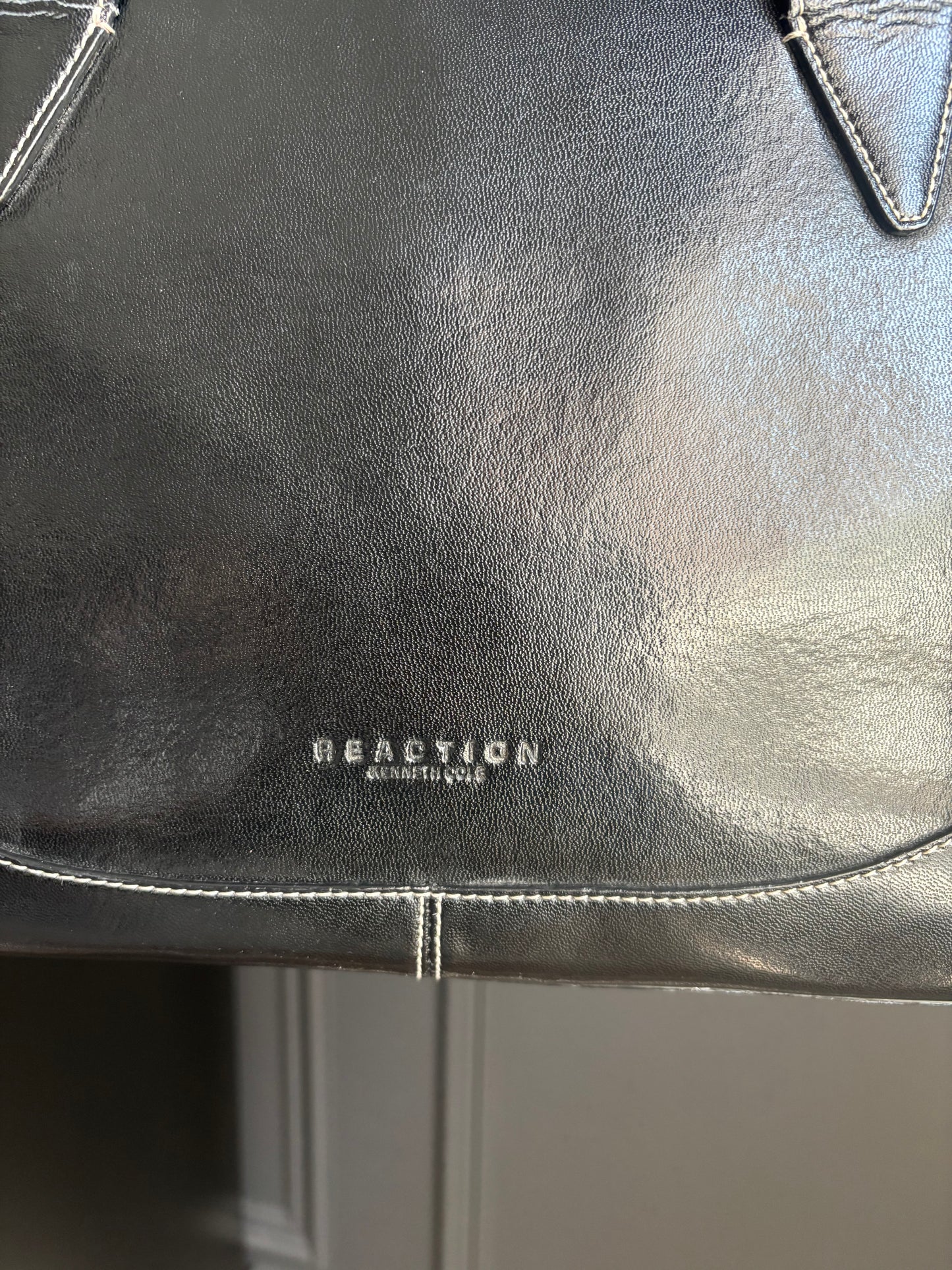 Black Kenneth Cole White Stitch Handbag