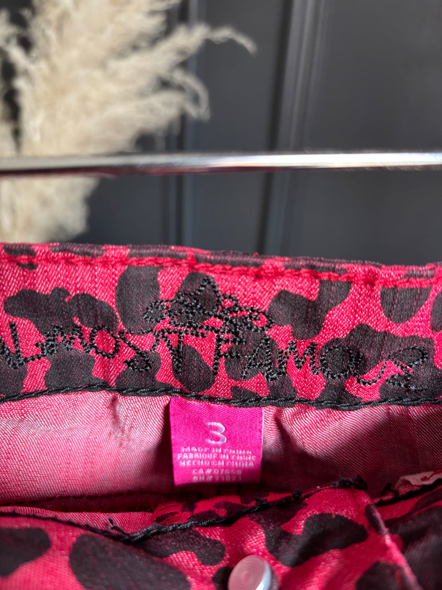 Red Leopard Short Shorts Size 3