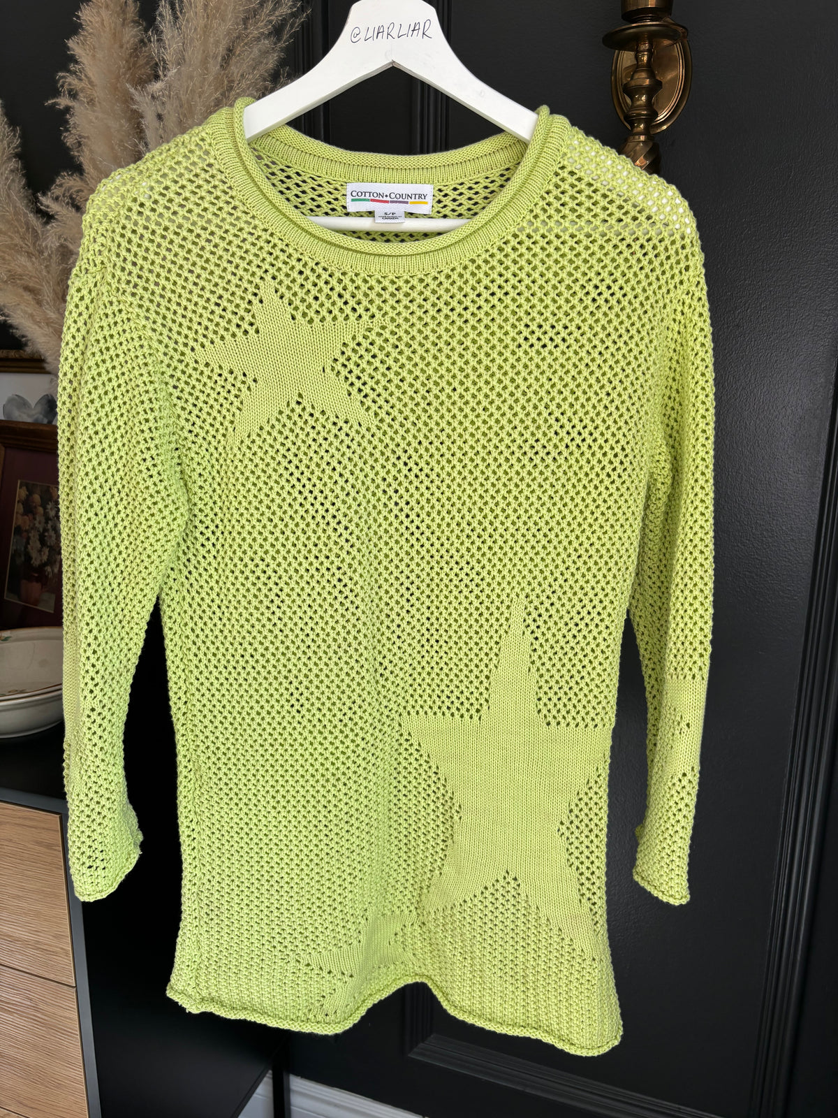 Canadian Made Green Star Knit Top Size S