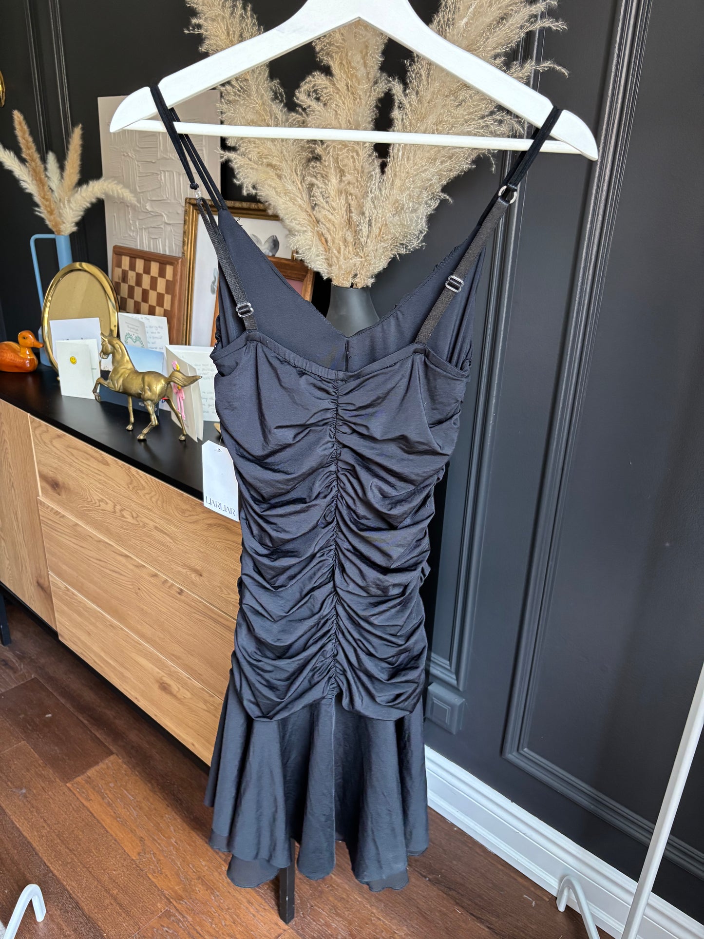 Black Y2K Rouched Fairy Dress Szie S