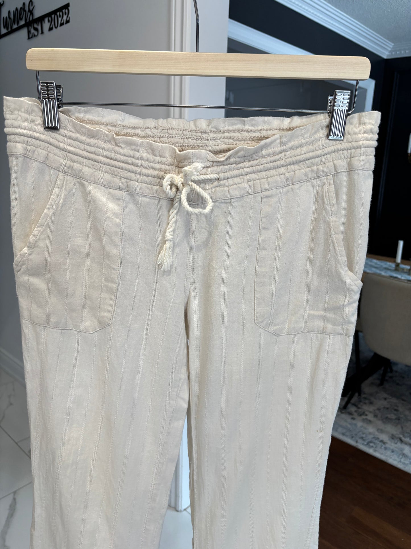 Cotton Flare Drawstring Pants Size S