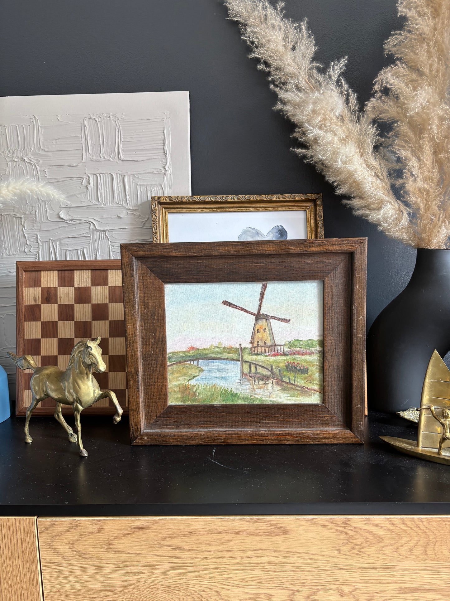 Windmill Framed Painting 8X10