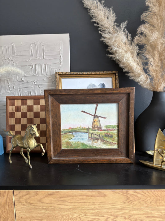 Windmill Framed Painting 8X10