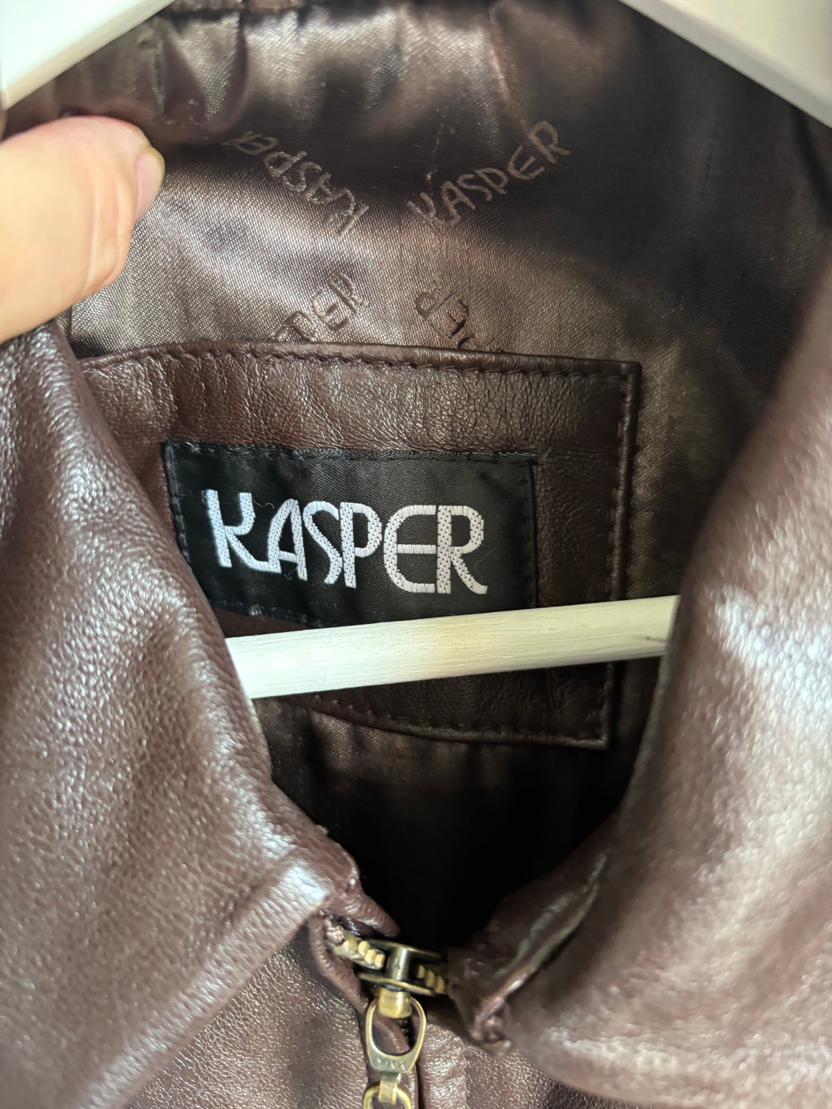 Vintage Dark Brown Leather Fitted Jacket Size S