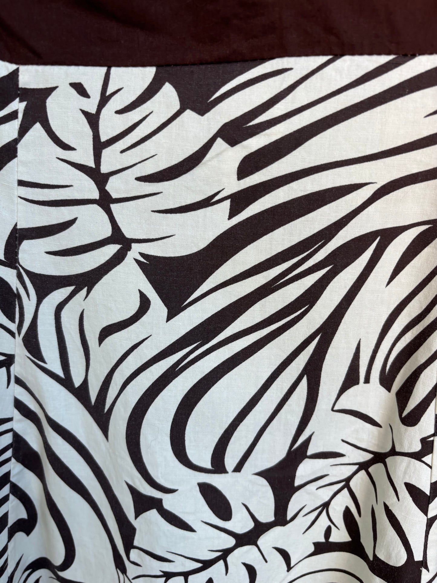 Brown & White Palm Print Halter Dress Size M