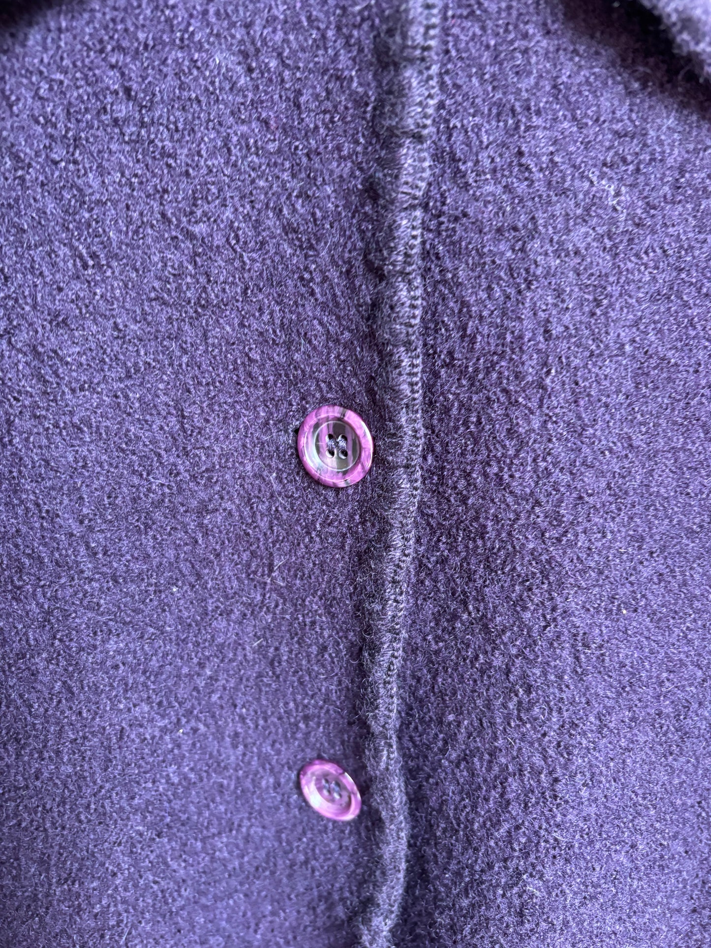 Purple Wool Button Down Jacket Size L