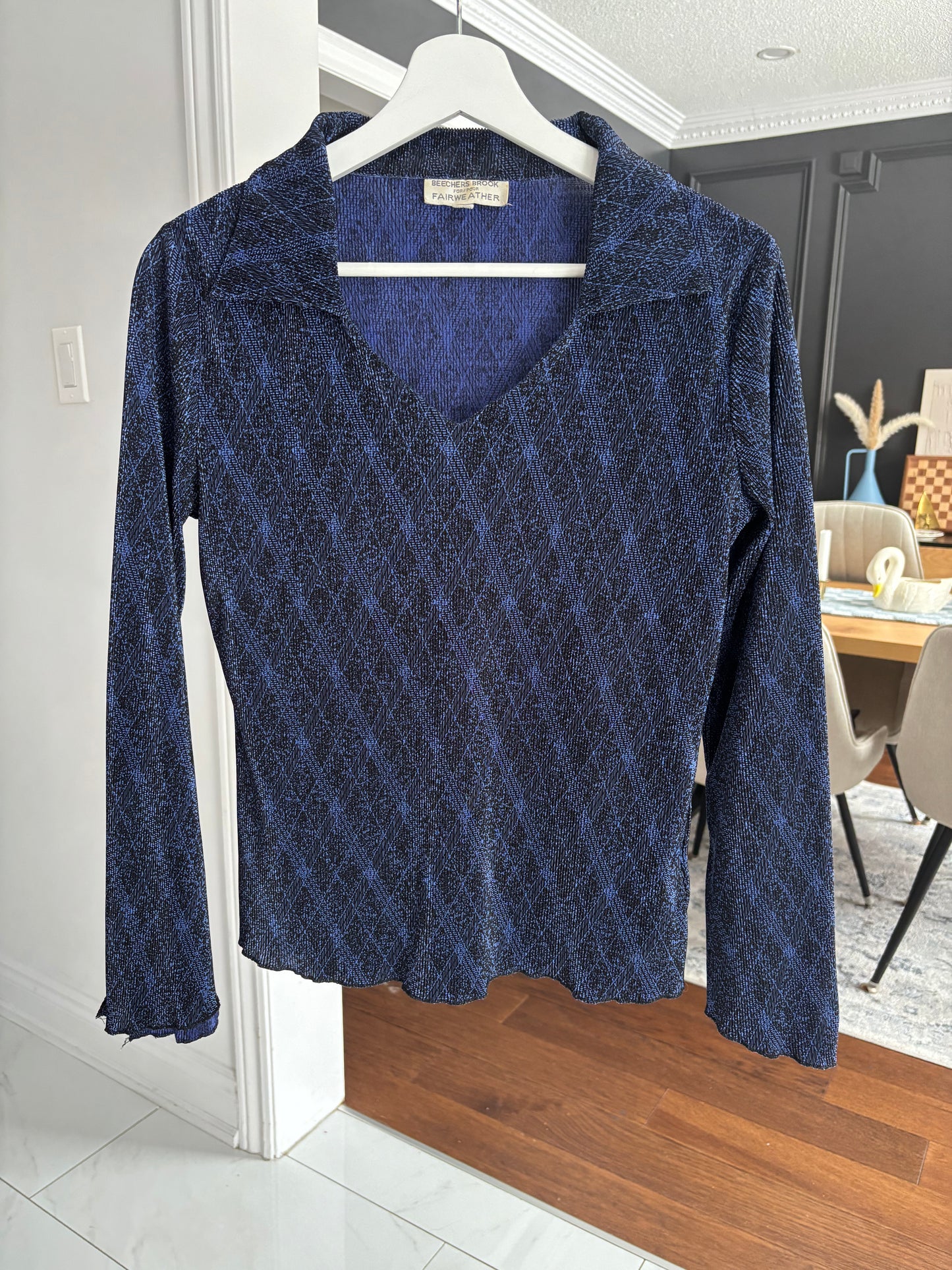 Vintage Collared Plaid Top Size M